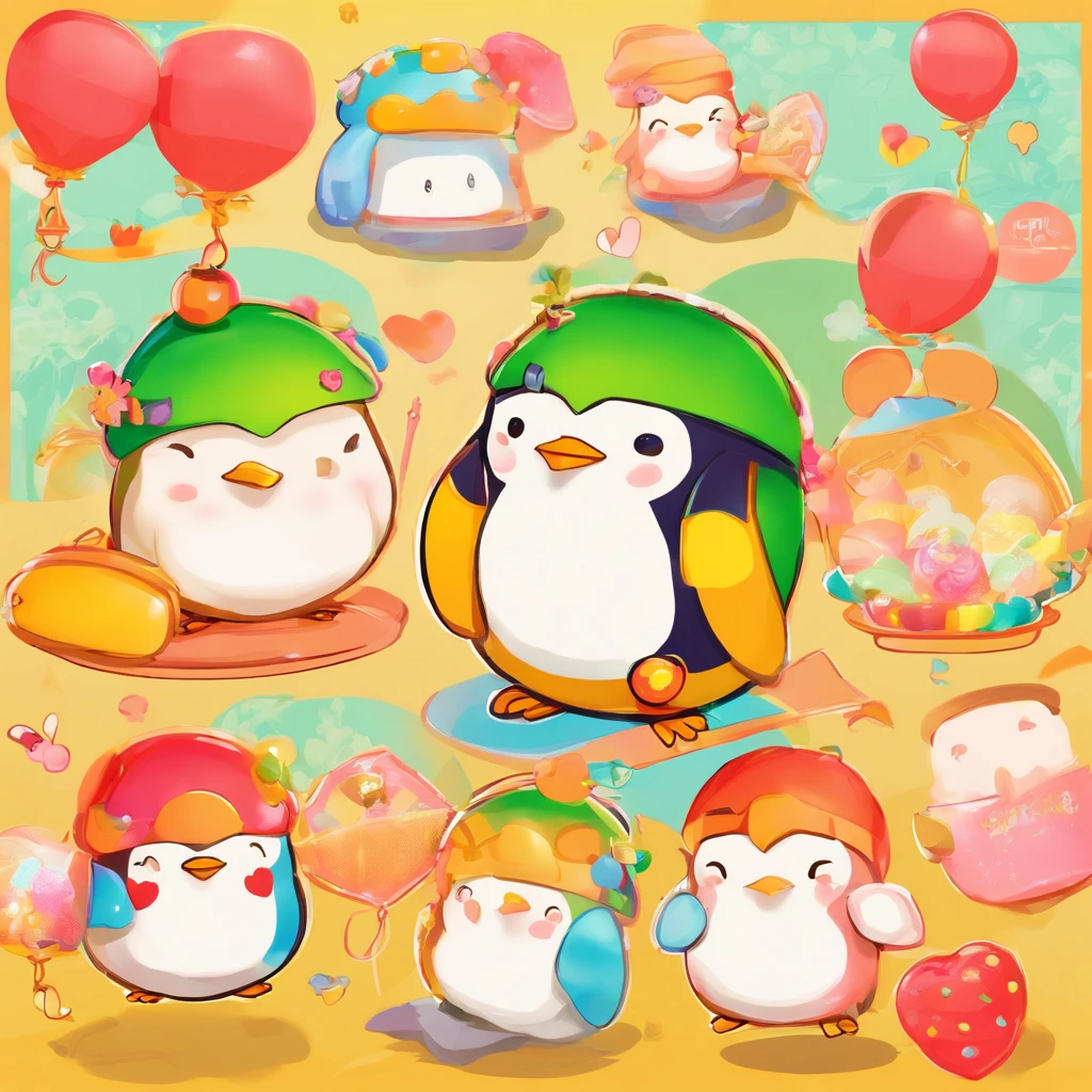 Masterpiece、 8K、Best Quality,Cute Yuru Chara Penguin、table tennis