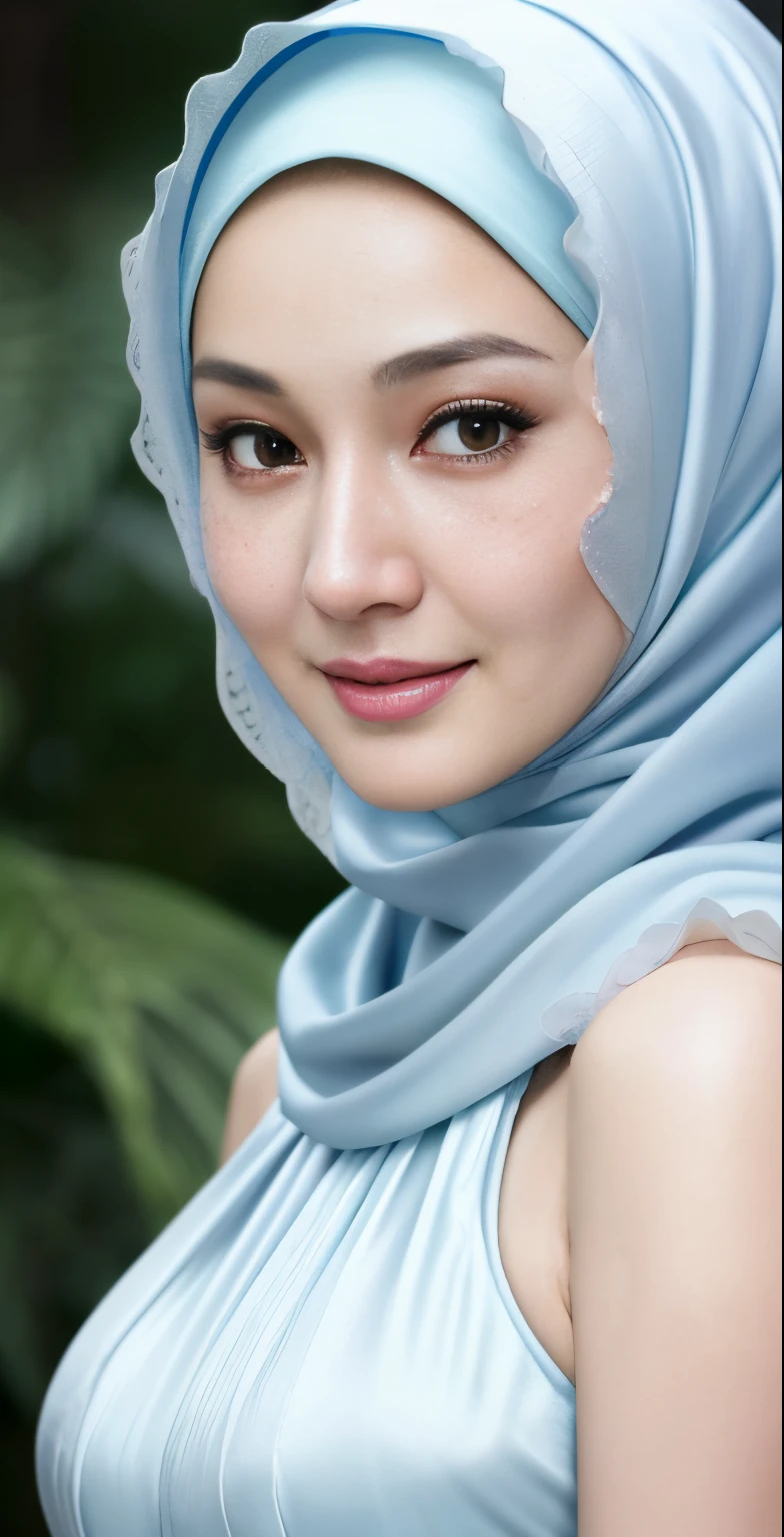 (Happy smile), (((Naked HIJAB MALAY GIRL))), masterpiece, High quality, UHD 32K, Realistic face, Realistic skin, Naked, small breast