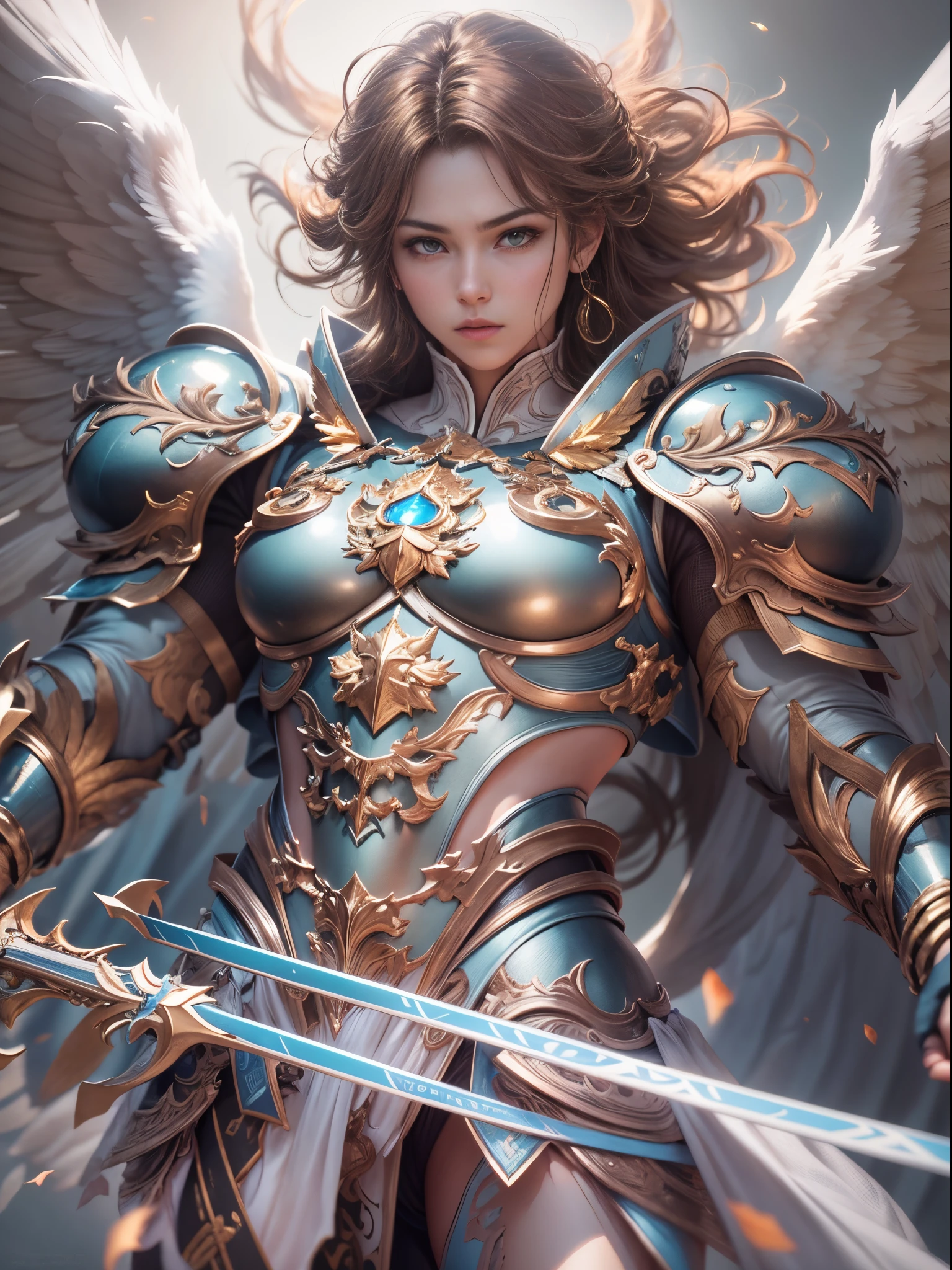Archangel Michael、The Four Archangels、masutepiece,Best Quality,ultra-detailliert,hight resolution,hight resolution,4K,Portrait in 4K,8K,8K Portrait,Unity 8k壁纸,extremely details CG,Realistic,Raw photo,Real person,a portrait photo of,Photorealistic,Shiny skin,Detailed skin,Fighting figure、Fighting figure、fight the light、fight with love,Fighting figure、Fighting figure、fight the light、fight with love,dynamic angle, full body,dynamic angle, wide shot,dynamic angle, close-up,dynamic angle, from below