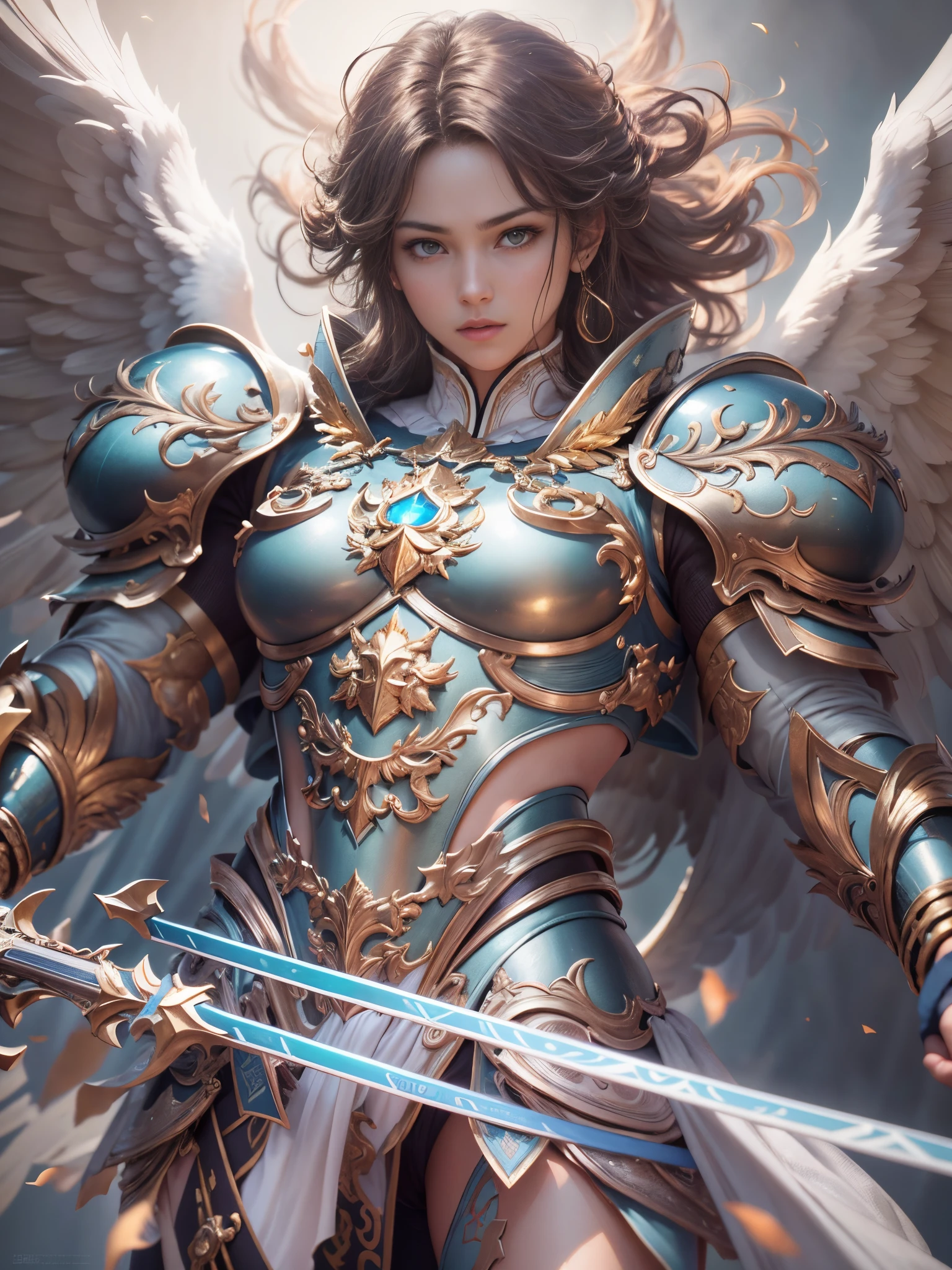 Archangel Michael、The Four Archangels、masutepiece,Best Quality,ultra-detailliert,hight resolution,hight resolution,4K,Portrait in 4K,8K,8K Portrait,Unity 8k壁纸,extremely details CG,Realistic,Raw photo,Real person,a portrait photo of,Photorealistic,Shiny skin,Detailed skin,Fighting figure、Fighting figure、fight the light、fight with love,Fighting figure、Fighting figure、fight the light、fight with love,Dynamic Angle, Full body,Dynamic Angle, Wide Shot,Dynamic Angle, close-up,Dynamic Angle, From below
