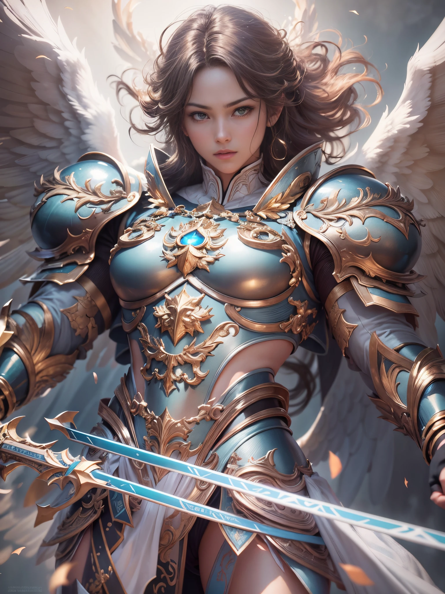 Archangel Michael、The Four Archangels、masutepiece,Best Quality,ultra-detailliert,hight resolution,hight resolution,4K,Portrait in 4K,8K,8K Portrait,Unity 8k壁纸,extremely details CG,Realistic,Raw photo,Real person,a portrait photo of,Photorealistic,Shiny skin,Detailed skin,Fighting figure、Fighting figure、fight the light、fight with love,Fighting figure、Fighting figure、fight the light、fight with love,Dynamic Angle, Full body,Dynamic Angle, Wide Shot,Dynamic Angle, close-up,Dynamic Angle, From below