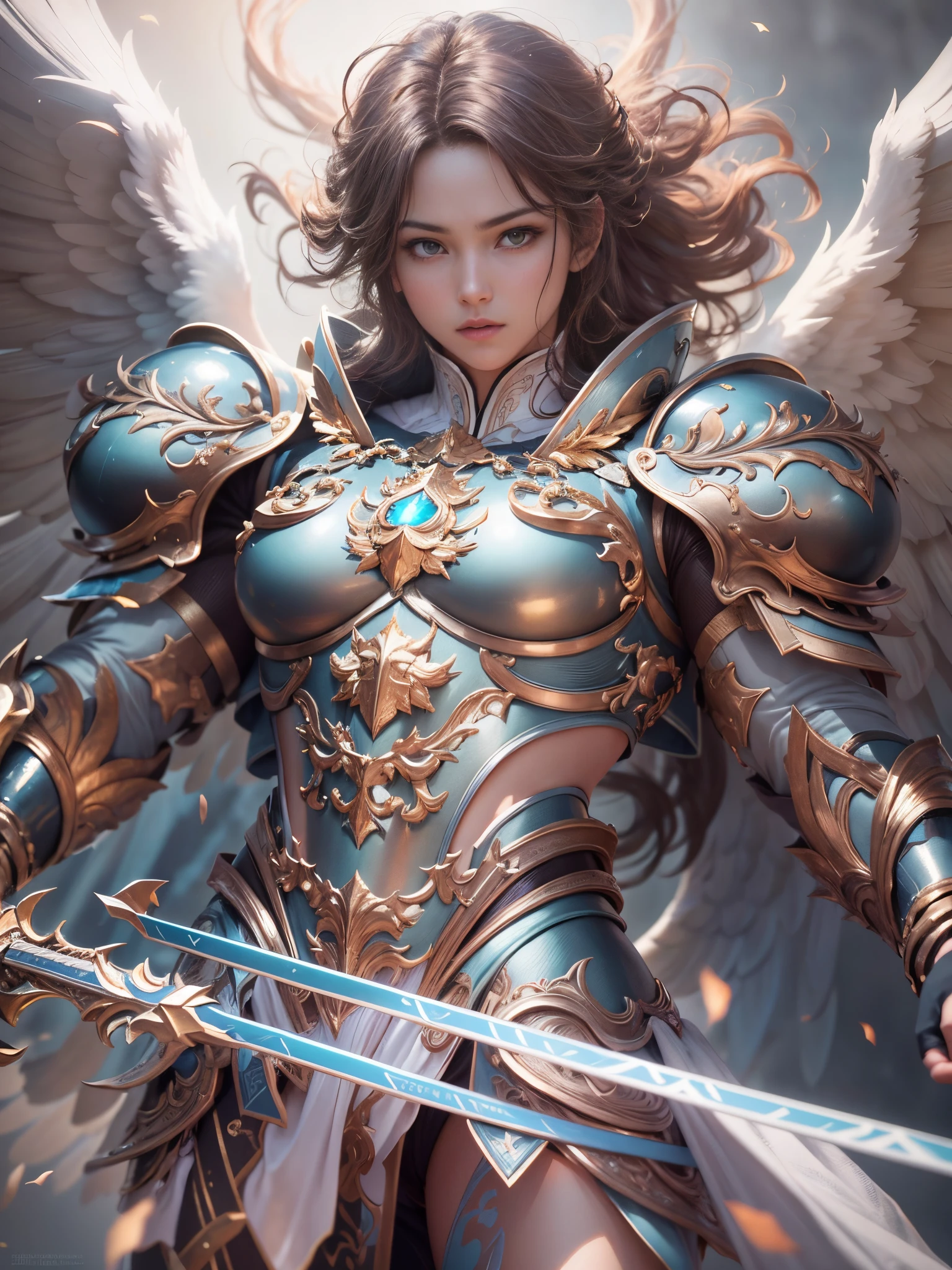 Archangel Michael、The Four Archangels、masutepiece,Best Quality,ultra-detailliert,hight resolution,hight resolution,4K,Portrait in 4K,8K,8K Portrait,Unity 8k壁纸,extremely details CG,Realistic,Raw photo,Real person,a portrait photo of,Photorealistic,Shiny skin,Detailed skin,Fighting figure、Fighting figure、fight the light、fight with love,Fighting figure、Fighting figure、fight the light、fight with love,Dynamic Angle, Full body,Dynamic Angle, Wide Shot,Dynamic Angle, close-up,Dynamic Angle, From below
