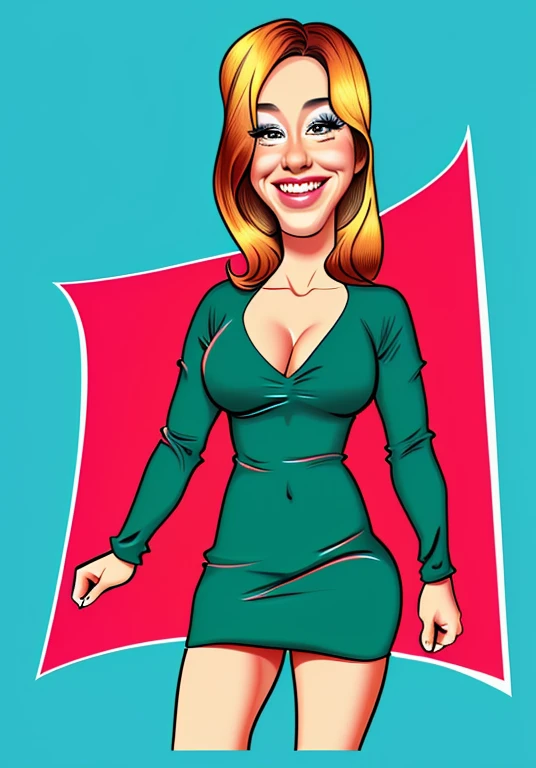 Mulher dos desenhos animados no vestido vermelho com sorriso grande e seios grandes, in cartoon style, estilo caricatura, caricature illustration, retrato dos desenhos animados, arte dos desenhos animados, arte digital dos desenhos animados, caricatural, caricatura!!!, desenho animado de arte digital, Cartoon style illustration, charicatura, terno de corpo vermelho, personagem de desenho animado, Retrato do meio do corpo, imagem dos desenhos animados, caricatura, arte dos desenhos animados