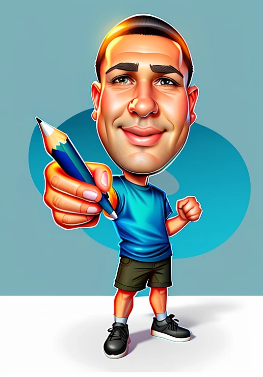 cartoon man holding a pencil and pointing at something, estilo caricatura, caricatura!!!, cartoon illustration, Alarcon Cartunista, in cartoon style, arte dos desenhos animados, Cartoon style illustration, charicatura, caricatural, desenho animado de arte digital, imagem dos desenhos animados, caricature illustration, arte digital dos desenhos animados, avatar para o site, desenho dos desenhos animados, desenhado com photoshop