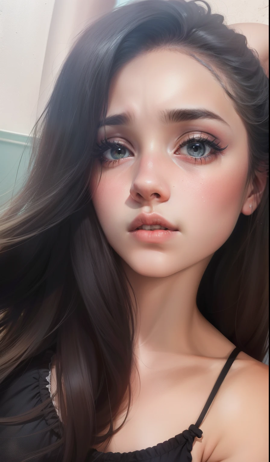 Realistic Brazilian woman as she is on real life (ugly) and as she sees herself in the mirror