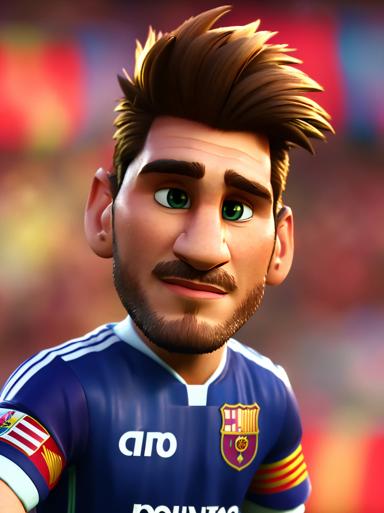 “Leonel Messi”,pixar style,masterpiece:1.2,bokeh,best quality,detailed leather,detailed texture,8k,claymation,cinematic lighting,sharp focus.