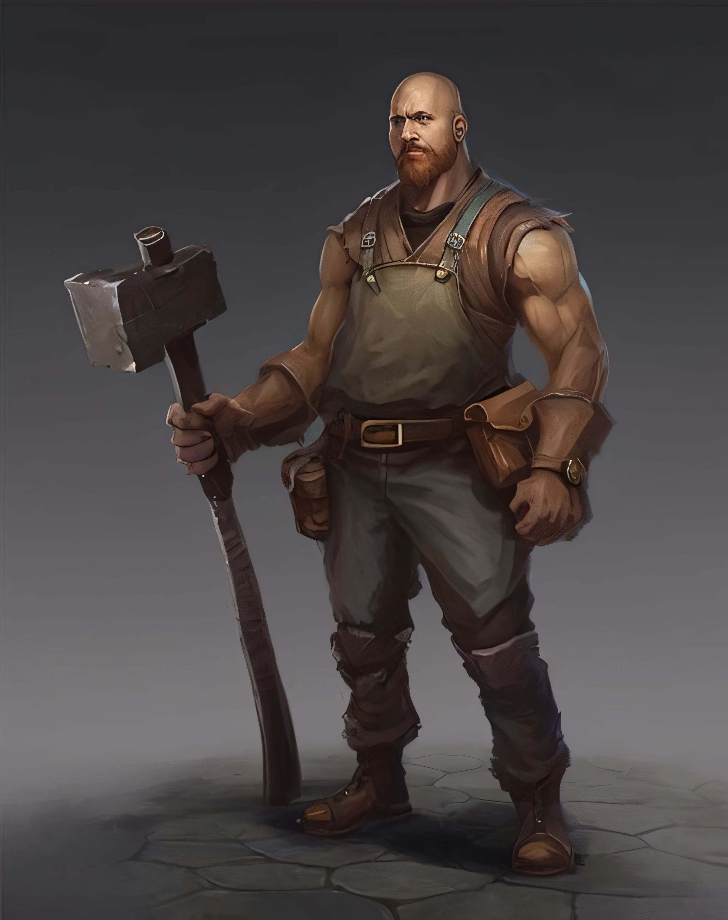 un hombre con un hacha grande parado sobre un suelo de piedra, Personaje de arte conceptual RPG, Arte conceptual de personajes RPG, Arte de personajes RPG, RPG retrato arte conceptual, Arte conceptual realista de personajes, Concepto de personaje DND Goliat, Arte conceptual del personaje del juego, Personaje RPG, Concepto de personaje de videojuego, inspirado por Johannes Helgeson, cinematic character concept art, DND Character Design Concept Art