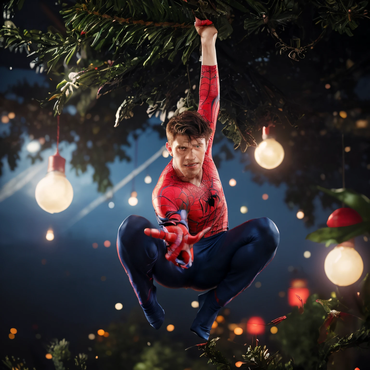 change shirt and pants to looks like spiderman costume