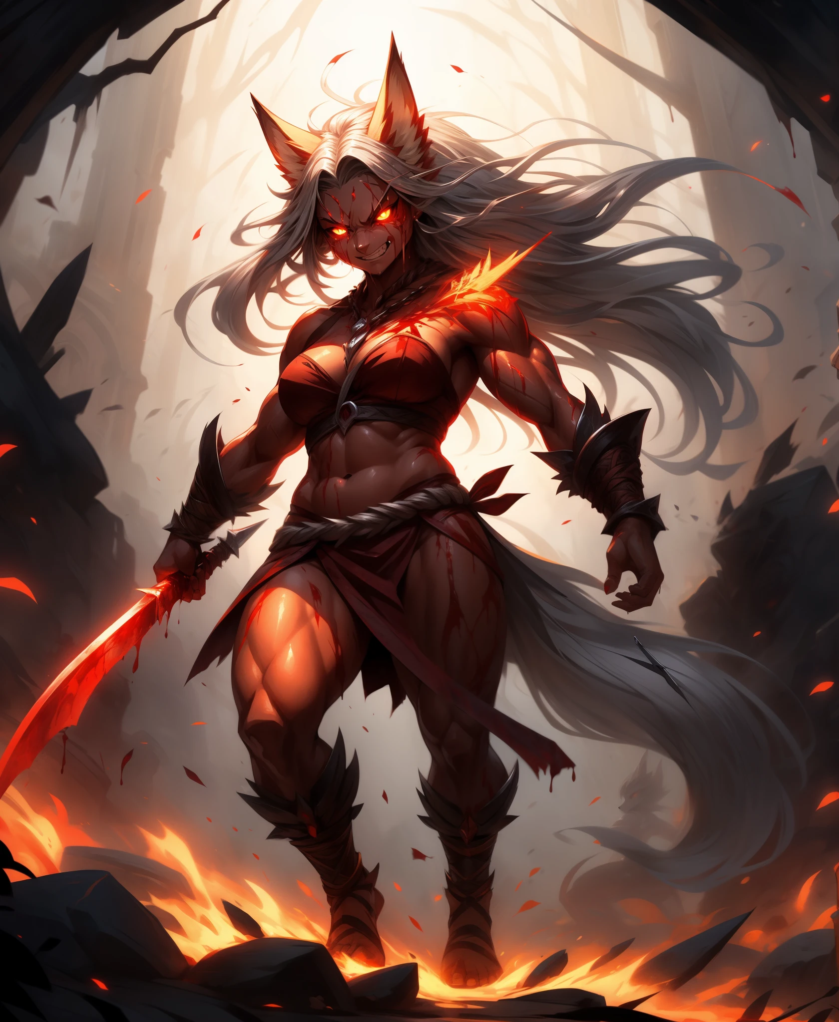 infernal demon of chaos from the abyss, big chest, night, sensual, detailed, uploaded to e621, beautiful and detailed portrait ((female))) kenket, ross tran, ruan jia, bonifasko, uploaded to e621, zaush, foxovh, wide hooves, large horns, many spikes, movie lighting, long tail, standing, moon lights, open legs, long hair