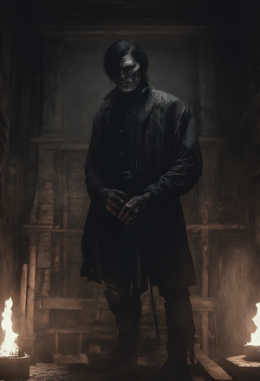 black hair, man, getting whipped, laying on a wooden platform, in a dungeon, platform is an X, blood everywhere, back cut open, (best quality,4k,8k,highres,masterpiece:1.2), ultra-detailed, (realistic,photorealistic,photo-realistic:1.37), HDR, UHD, studio lighting, extreme detail description, professional, vivid colors, portraits, dark color palette, dramatic lighting