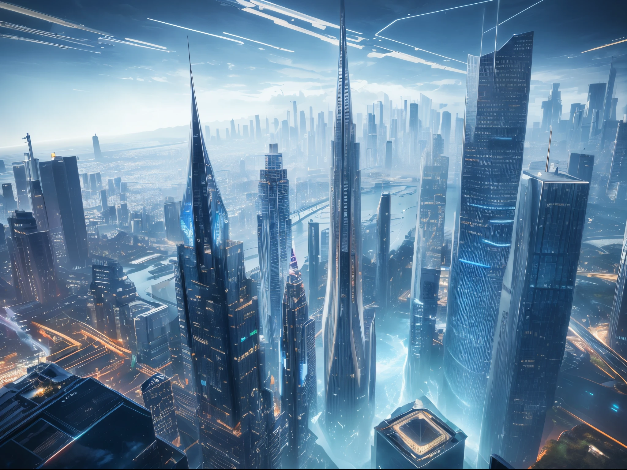 Transform the mundane interface of a digital media library into an awe-inspiring, hyperrealistic visual. Blend elements of familiar UI design with surreal, dreamlike landscapes. Imagine data streams as vibrant rivers, and file folders as towering skyscrapers in a digital metropolis.