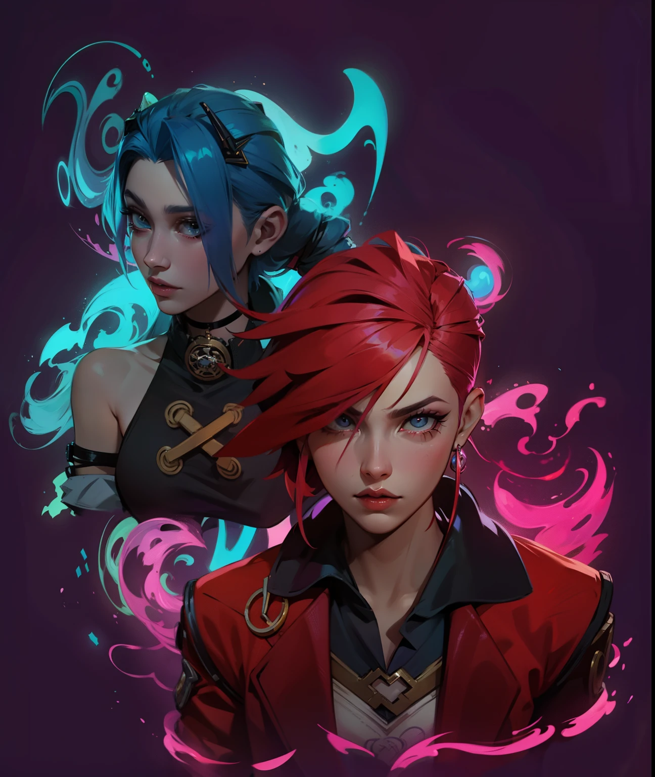 2 garotas. Arcane. Vi e Jinx. Arcane