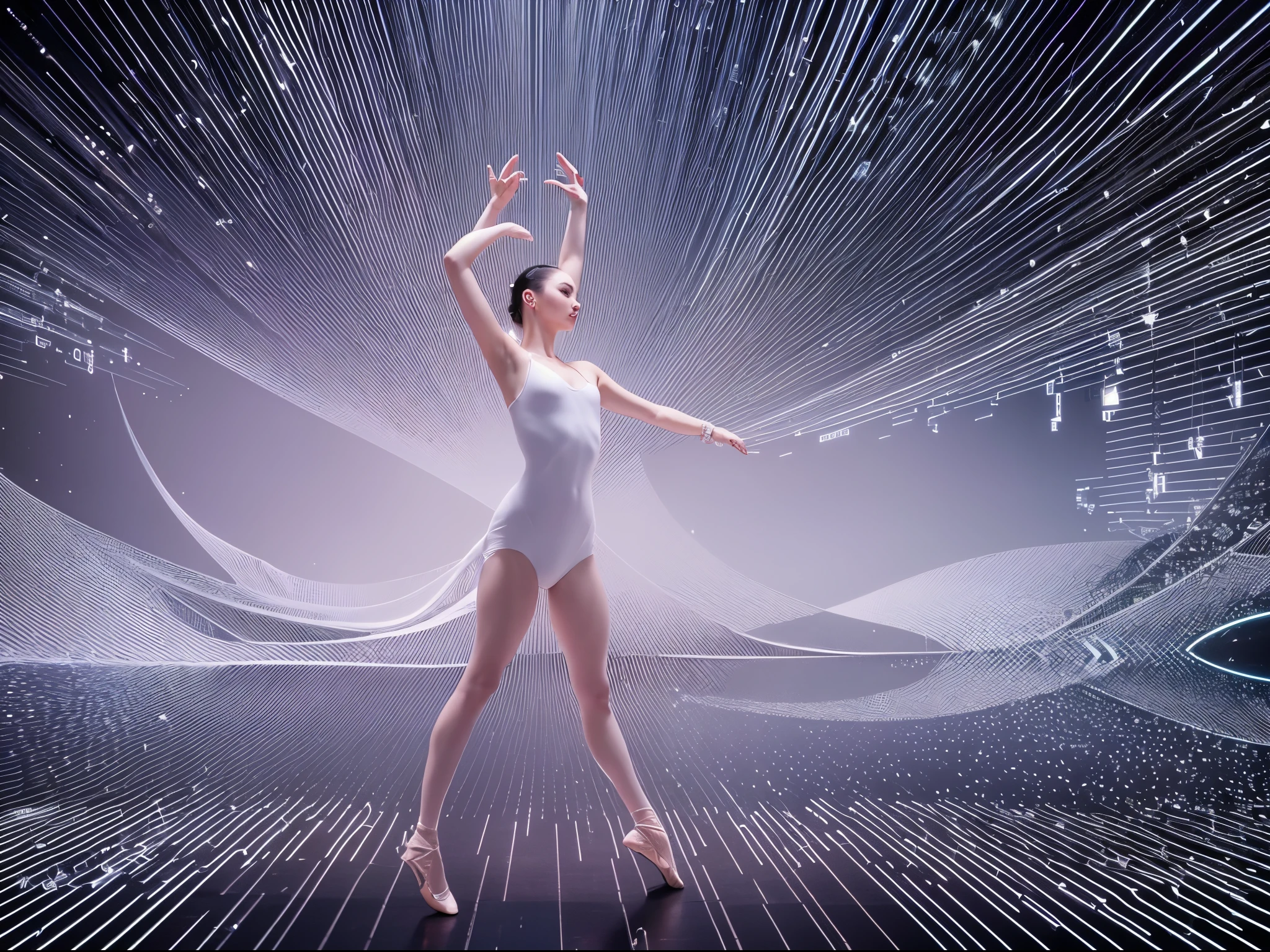 Explore the elegance of binary code in motion. Envision a ballet performance where dancers embody the 1s and 0s of binary code, gracefully moving through a digital stage. Capture the beauty of algorithms in motion, blurring the boundaries between technology and art.