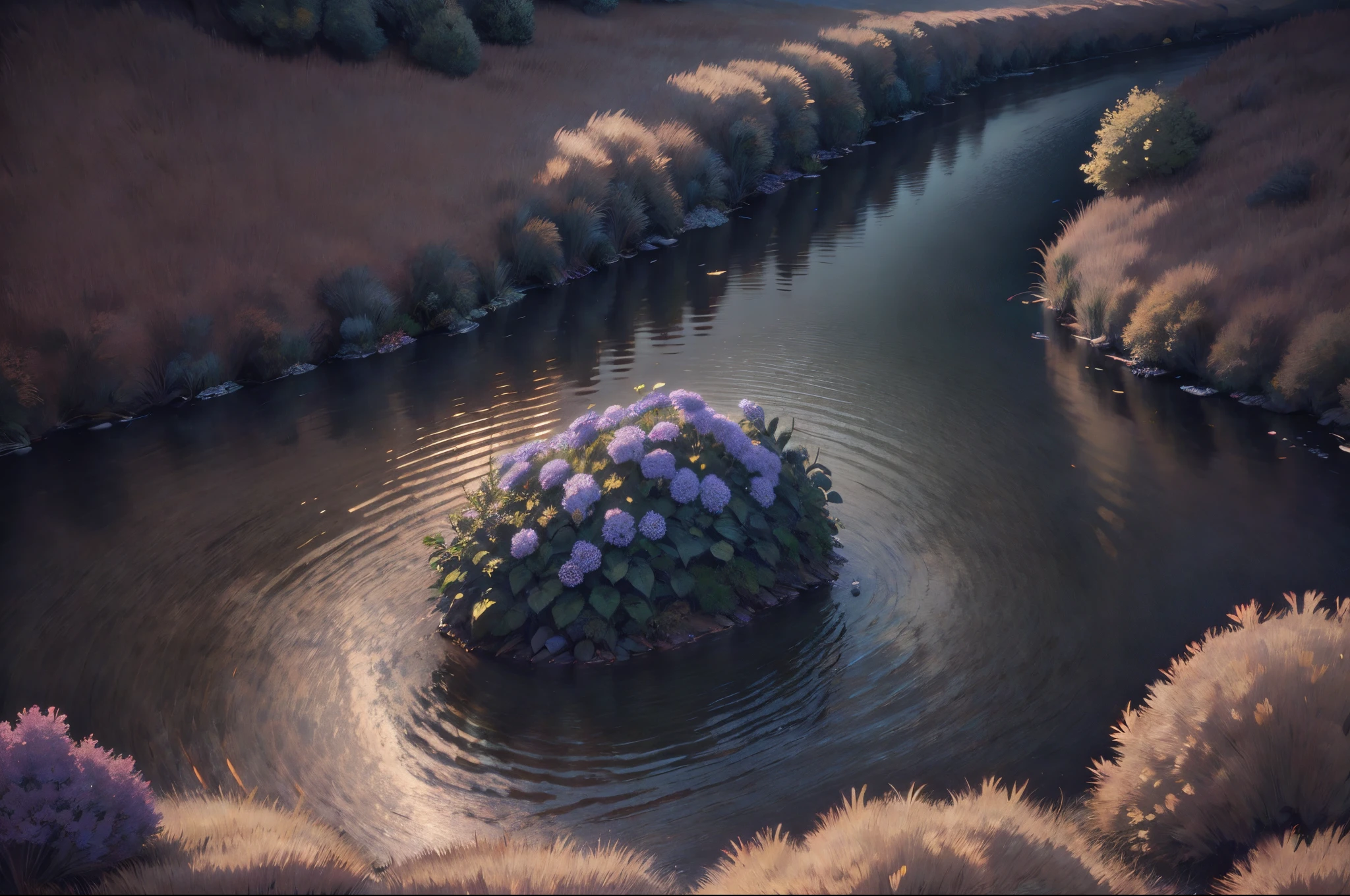 Pregnancy, flowers a river