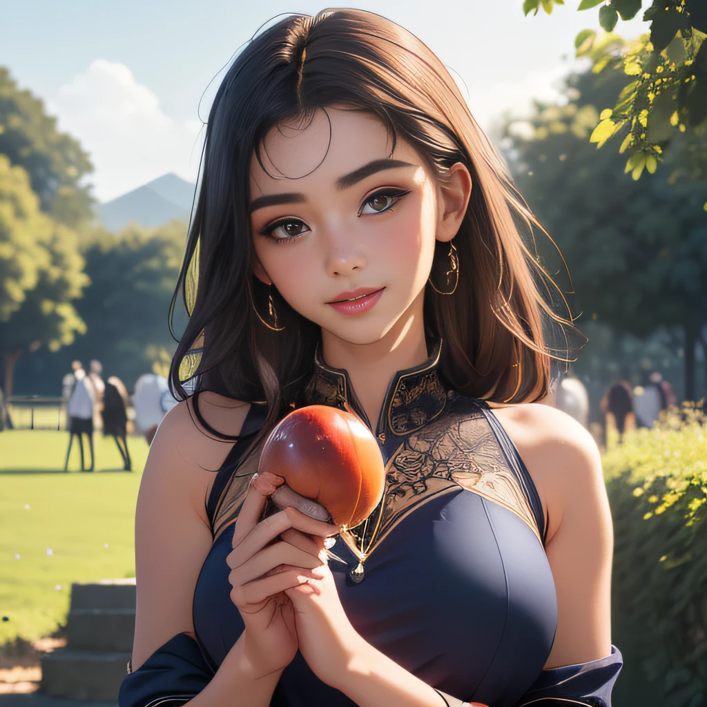 (Extremely detailed 8k wallpaper:2), (photo:2), (18 years old soigne Beautiful girl:2), (gives a lecture to friends:2), detailed (Face and eyes), (hyper realistic:1), (highly detailed:1), (epic realistic:1), rim light, (maximum details:1), cozy, (fullbody:1.3), (looking at viewer:2.0), (Woman's Attractive Qualities:2), (Attractive Woman:2), (Attractive:2), Smile, Intelligence, Empathy, Gracefulness, Sense of Style, Fitness, Grooming, Optimism, (Sensitivity:2), Sincerity, Romantic Gestures, Playfulness, Fashion Sense, (Sensuality:2), Charm, Modesty, Thoughtfulness, (Femininity:1), Flirtatiousness, Warmth, (Physical attractiveness:2), A beautiful smile, A love of life, strength and power, vulnerability, curiosity, wonder, love, (nature background:2), kawaii, waifu, Beautiful breasts, (attractive body:2), (Beautiful body:2), Beautiful pose, attractive pose, (Beautiful legs:1.0), (Beautiful clothes:1), (classic clothes:2), (elegant clothes:2), (European clothes:2), detailed clothes, (skirt:1), (blouse:1), (provocative pose)