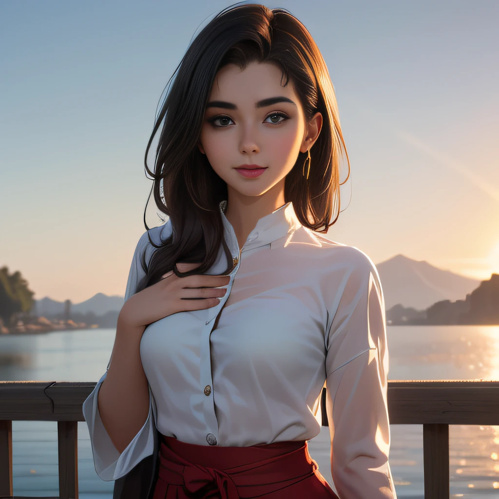 (Extremely detailed 8k wallpaper:2), (photo:2), (18 years old soigne Beautiful girl:2), (gives a lecture to friends:2), detailed (Face and eyes), (hyper realistic:1), (highly detailed:1), (epic realistic:1), rim light, (maximum details:1), cozy, (fullbody:1.3), (looking at viewer:2.0), (Woman's Attractive Qualities:2), (Attractive Woman:2), (Attractive:2), Smile, Intelligence, Empathy, Gracefulness, Sense of Style, Fitness, Grooming, Optimism, (Sensitivity:2), Sincerity, Romantic Gestures, Playfulness, Fashion Sense, (Sensuality:2), Charm, Modesty, Thoughtfulness, (Femininity:1), Flirtatiousness, Warmth, (Physical attractiveness:2), A beautiful smile, A love of life, strength and power, vulnerability, curiosity, wonder, love, (nature background:2), kawaii, waifu, Beautiful breasts, (attractive body:2), (Beautiful body:2), Beautiful pose, attractive pose, (Beautiful legs:1.0), (Beautiful clothes:1), (classic clothes:2), (elegant clothes:2), (European clothes:2), detailed clothes, (skirt:1), (blouse:1), (provocative pose)