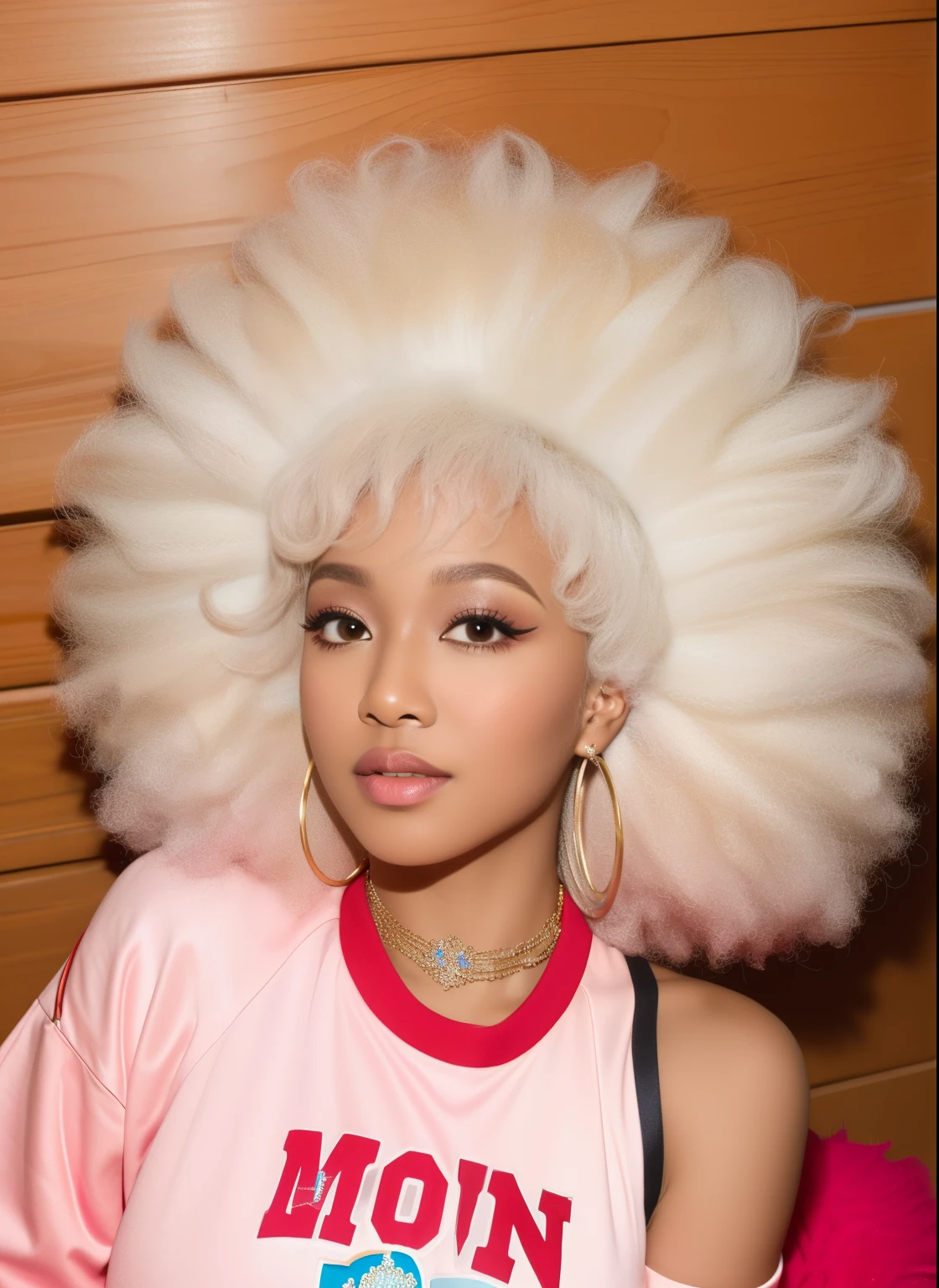 8k, highest quality, ultra details, Afro-American female idol named Nyla, philanthropist, using her success to give back to the community and make a difference.