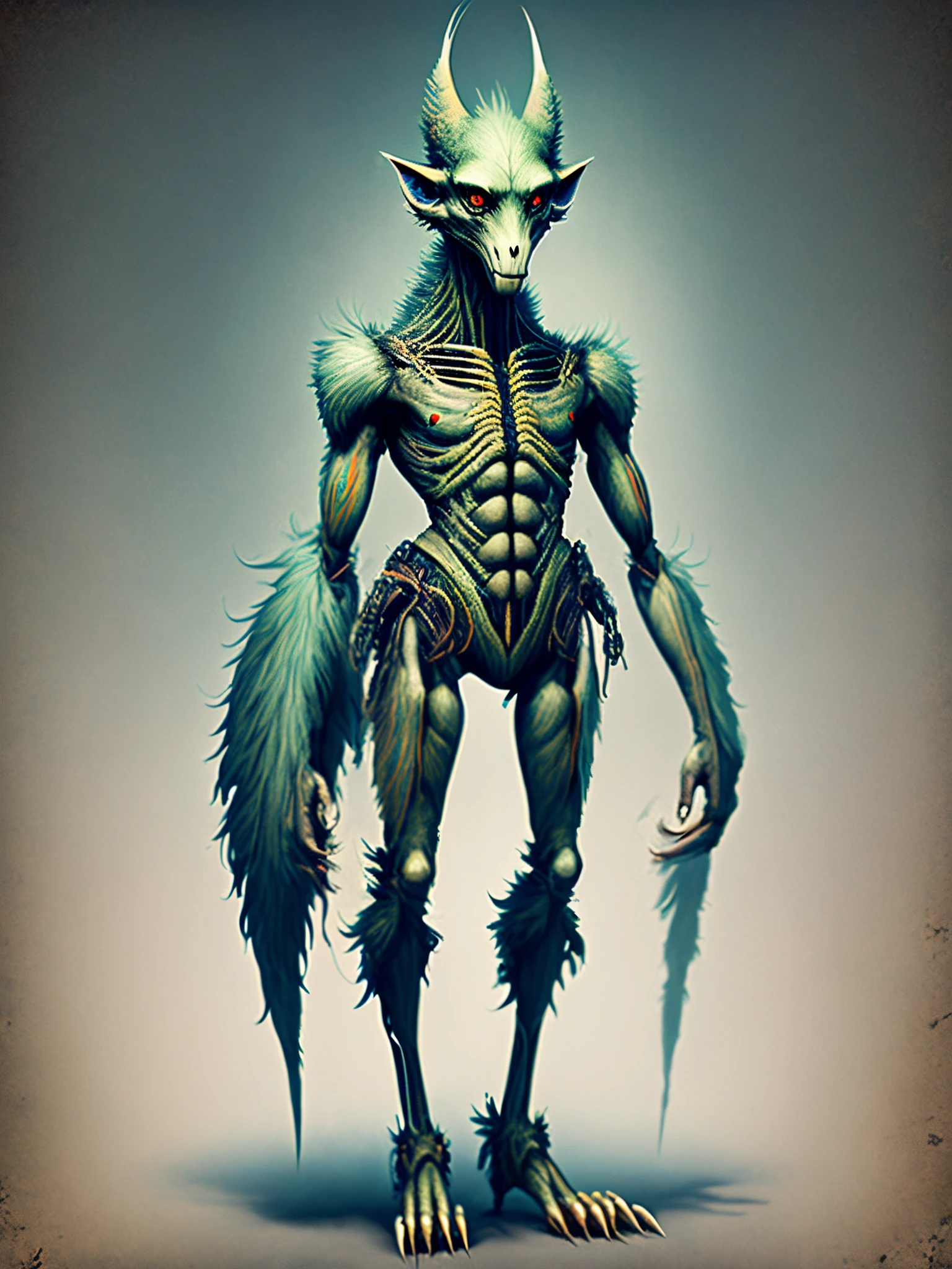 Tall humanoid creature with skinny lanky body parts