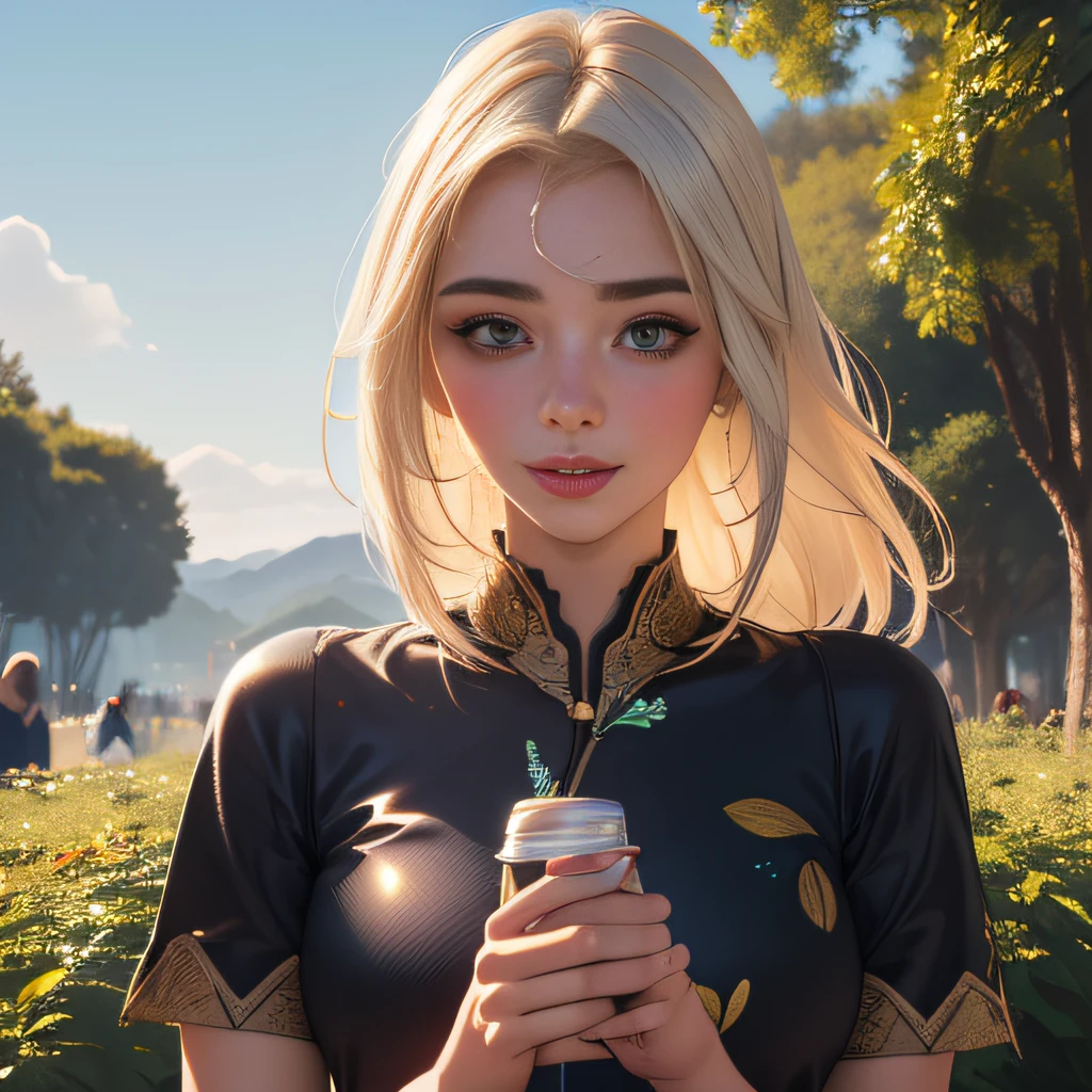 (Extremely detailed 8k wallpaper:2), (photo:2), (25 years old soigne Beautiful girl:2), (gives a lecture to friends:2), detailed (Face and eyes), (hyper realistic:1), (highly detailed:1), (epic realistic:1), rim light, (maximum details:1), cozy, (fullbody:1.3), (looking at viewer:2), (Woman's Attractive Qualities:2), (Attractive Woman:2), (Attractive:2), Smile, Intelligence, Empathy, Gracefulness, Sense of Style, Fitness, Grooming, Optimism, (Sensitivity:2), Sincerity, Romantic Gestures, Playfulness, Fashion Sense, (Sensuality:2), Charm, Modesty, Thoughtfulness, (Femininity:1), Flirtatiousness, Warmth, (Physical attractiveness:2), A beautiful smile, A love of life, strength and power, vulnerability, curiosity, wonder, love, (nature background:2), kawaii, waifu, Beautiful breasts, (attractive body:2), (Beautiful body:2), Beautiful pose, attractive pose, (Beautiful legs:1.0), (Beautiful clothes:1), (classic clothes:2), (elegant clothes:2), (European clothes:2), detailed clothes, (skirt:1), (blouse:1), (provocative pose)