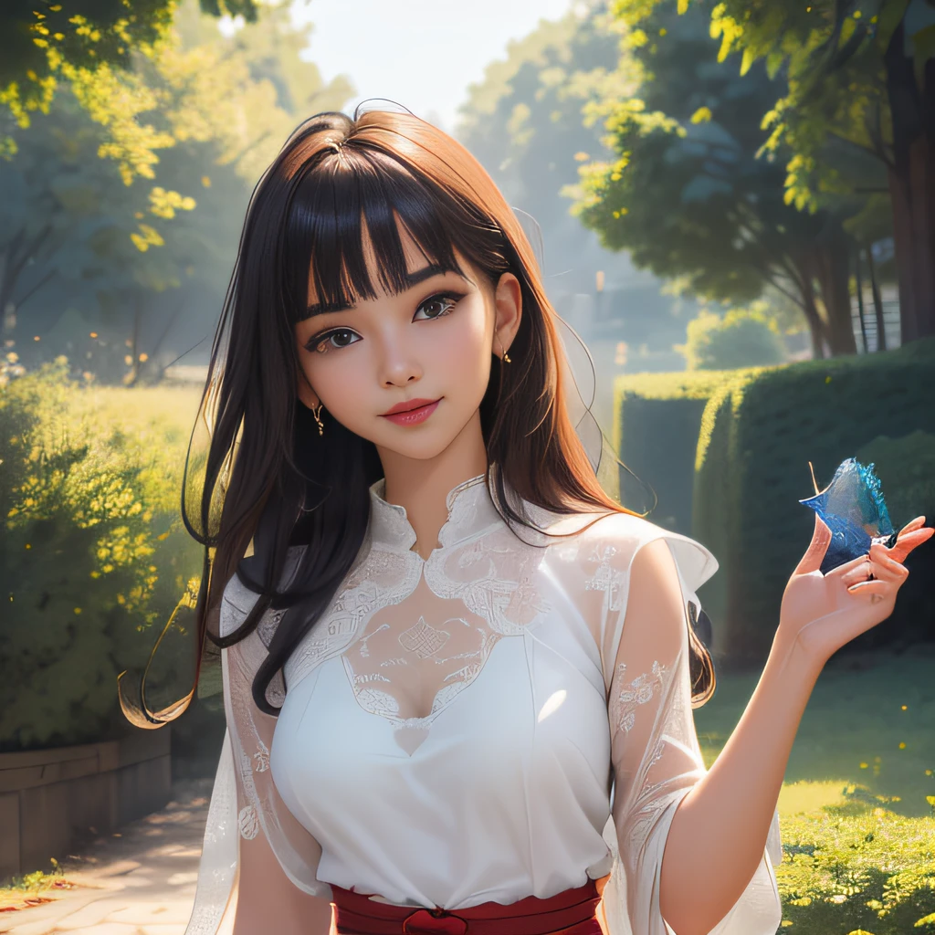 (Extremely detailed 8k wallpaper:2), (photo:2), (25 years old soigne Beautiful girl:2), (gives a lecture to friends:2), detailed (Face and eyes), (hyper realistic:1), (highly detailed:1), (epic realistic:1), rim light, (maximum details:1), cozy, (fullbody:1.3), (looking at viewer:2), (Woman's Attractive Qualities:2), (Attractive Woman:2), (Attractive:2), Smile, Intelligence, Empathy, Gracefulness, Sense of Style, Fitness, Grooming, Optimism, (Sensitivity:2), Sincerity, Romantic Gestures, Playfulness, Fashion Sense, (Sensuality:2), Charm, Modesty, Thoughtfulness, (Femininity:1), Flirtatiousness, Warmth, (Physical attractiveness:2), A beautiful smile, A love of life, strength and power, vulnerability, curiosity, wonder, love, (nature background:2), kawaii, waifu, Beautiful breasts, (attractive body:2), (Beautiful body:2), Beautiful pose, attractive pose, (Beautiful legs:1.0), (Beautiful clothes:1), (classic clothes:2), (elegant clothes:2), (European clothes:2), detailed clothes, (skirt:1), (blouse:1), (provocative pose)
