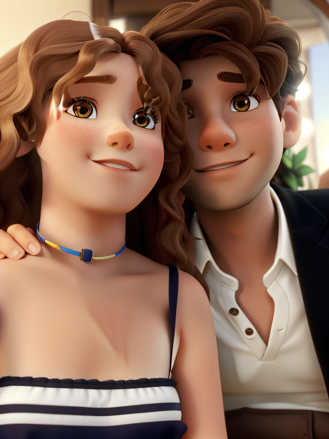 boy with brown hair and girl with long curly blonde hair