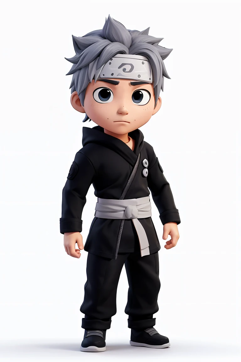 Line art, thick line drawing, stick figure, figure stick figure, chibi, 1man cosplay (Kakashi Hachiki), black and white line drawing, no shadows, best quality, masterpiece