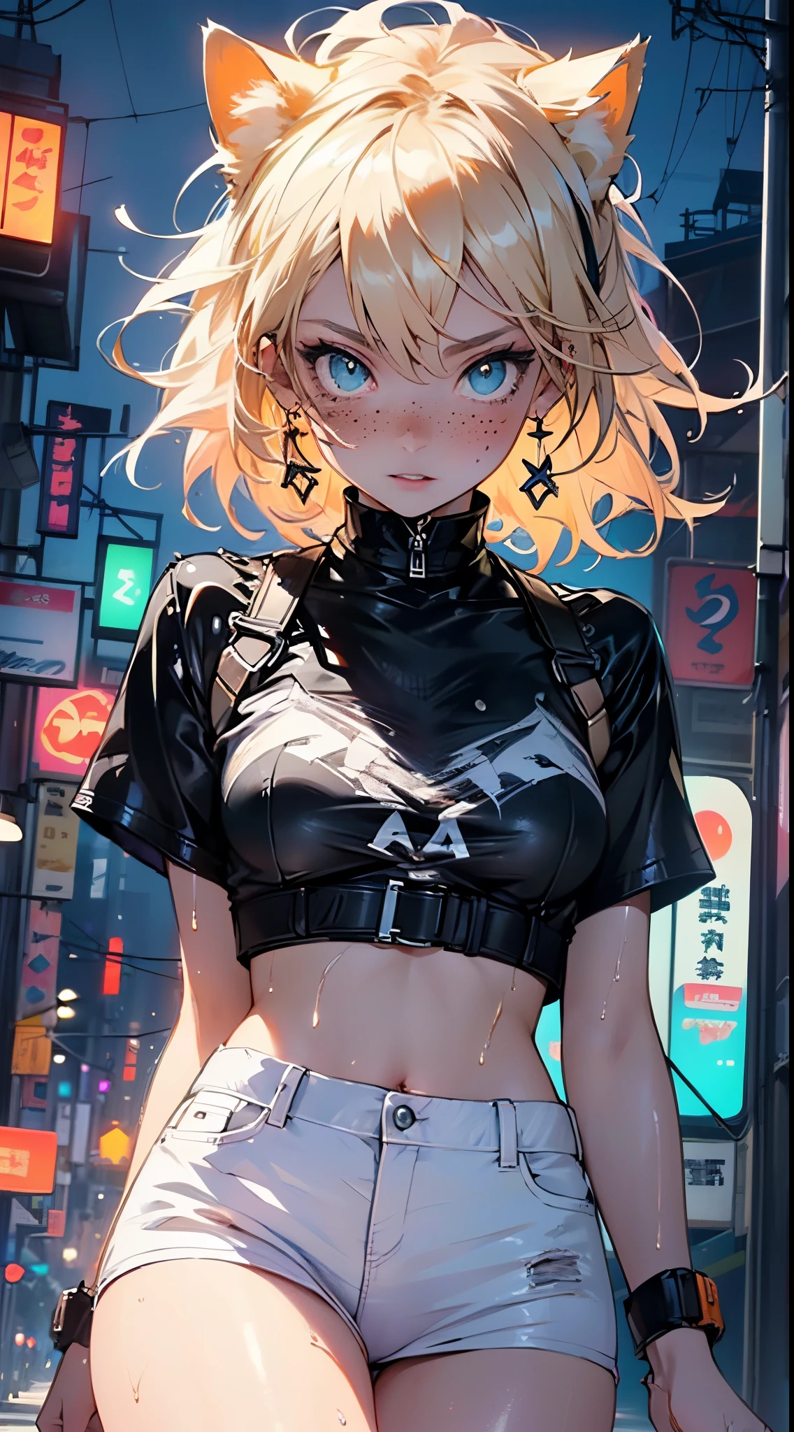cute little cat loli,(((little loli, small tiny body, petite))), (((6 years old))),((anime little cat loli with extremely cute and beautiful blonde  hair walking down the street)),(((cat girl,anthro furry cute,cat-girl))),(((cat ears,cat ears on head,big cat ears))),

(((flat chest))), (((blonde hair:1.35,messy blonde hair,colored inner hair,ear breathing,))),((heterochromia, eye1 yellow, eye2 orange, perfect eyes, upturned eyes:1.3, beautiful detailed eyes, finely detailed beautiful eyes:1, big highlight on eyes:1.2, slanted eyes)), (((freckles on the face, freckles,freckled girl))),(((lustrous skin:1.5,bright skin: 1.5,skin tanned,shiny skin,very shiny skin,shiny body,plastic glitter skin,exaggerated shiny skin))),(delicate detailed fingers,detailed body,detailed arms,human hands, detailed hands),

cute,slutty,,erotic,nsfw, 

zettai ryouiki,revealing clothing,show skin,((rave shirt, neon shirt, rave mini-skirt,visible thong straps)),(wearing a rave outfit:1.3,rave clothes,semi-naked,with little clothing,),(detailed outfit,detailed clothes),

(dynamic pose:1.0), solo focus, embarrassed, centered, scale to fit dimensions, Rule of thirds,

outdoors, ((night view)), (cyberpunk night street Background: 1.5,dark sky,alleyway,lonely alley,thick clouds, detailed background:1.25),

(best quality), (high resolution), (sharp focus), (ultra detailed), (extremely detailed), (extremely high quality artwork), 8k_wallpaper, (extremely detailed CG 8k),(very fine 8K CG), ((hyper super ultra detailed perfect piece)), flawless, (((masterpiece))), illustration, vibrant colors,  (intricate), High contrast, Selective lighting, Double exposure, HDR (High Dynamic Range), Post-processing, Background blur,