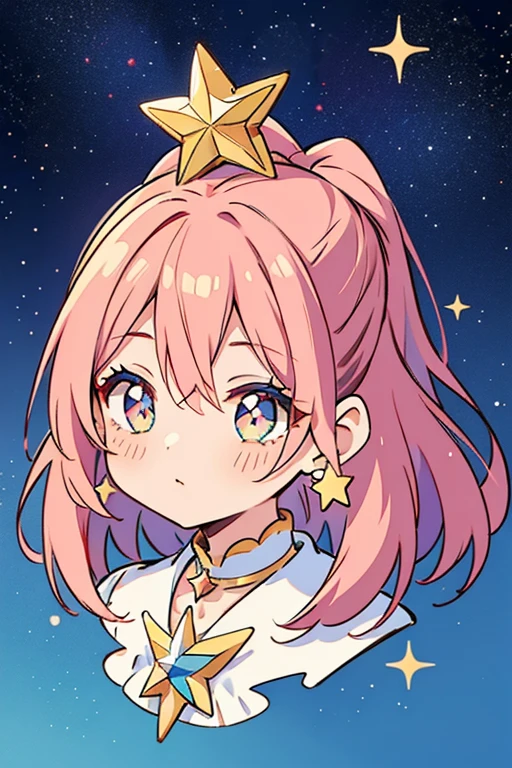 anime style; 3d; glitter; star goddess