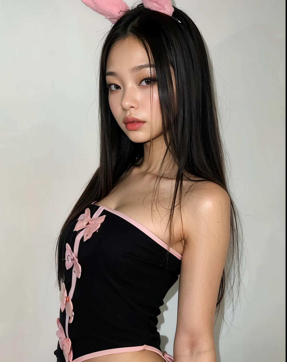 A nice and cute girl，Full body photo，Extremely beautiful and delicate, ((best quality)), ((masterpiece)), (detailed), perfect face((Cute teen Girl, young girl, R: 1.8),  15 yo, 15 years old girl, dark red lips detailed: 1.0,  thai girl uniform,