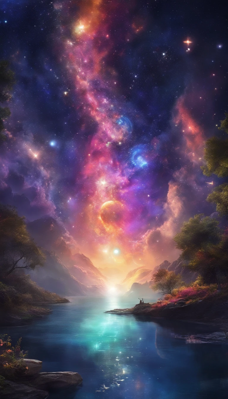 Beautiful energy art that gives power to those who see it。Landscape Images。butterflies dancing on the riverside。Fantastical。Dreamy。Fantasia。