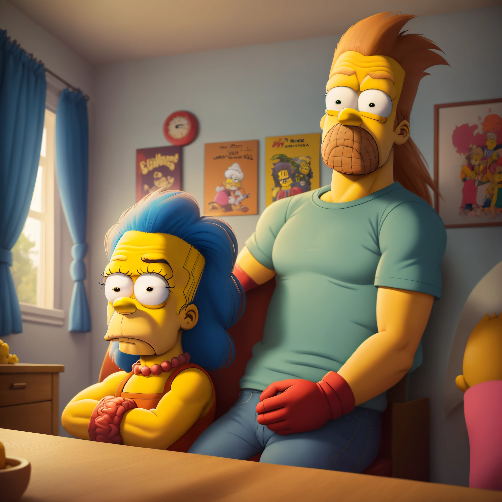 Bart de Simpsons relaxando no seu quarto