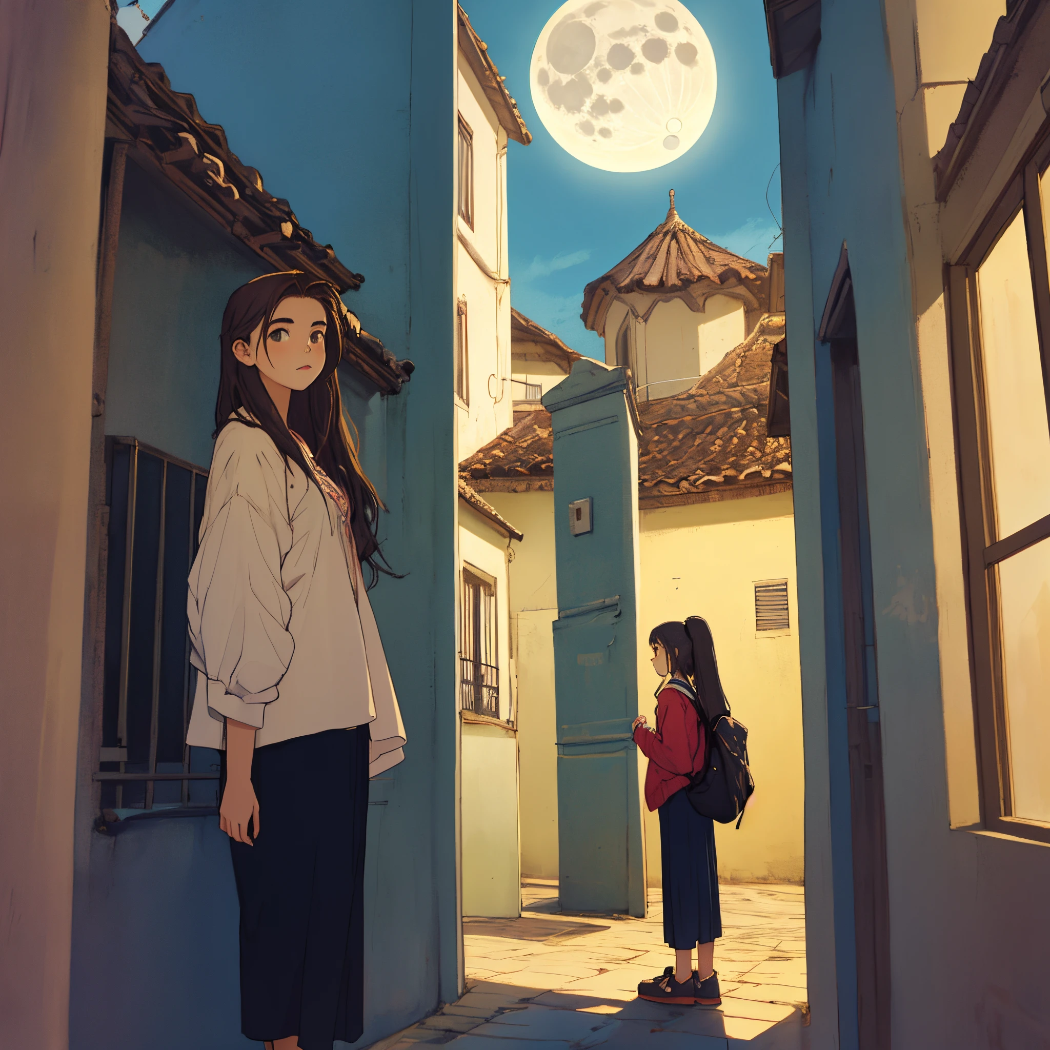 Beautiful girl brazilian
Standing behind the window looking to the moon
