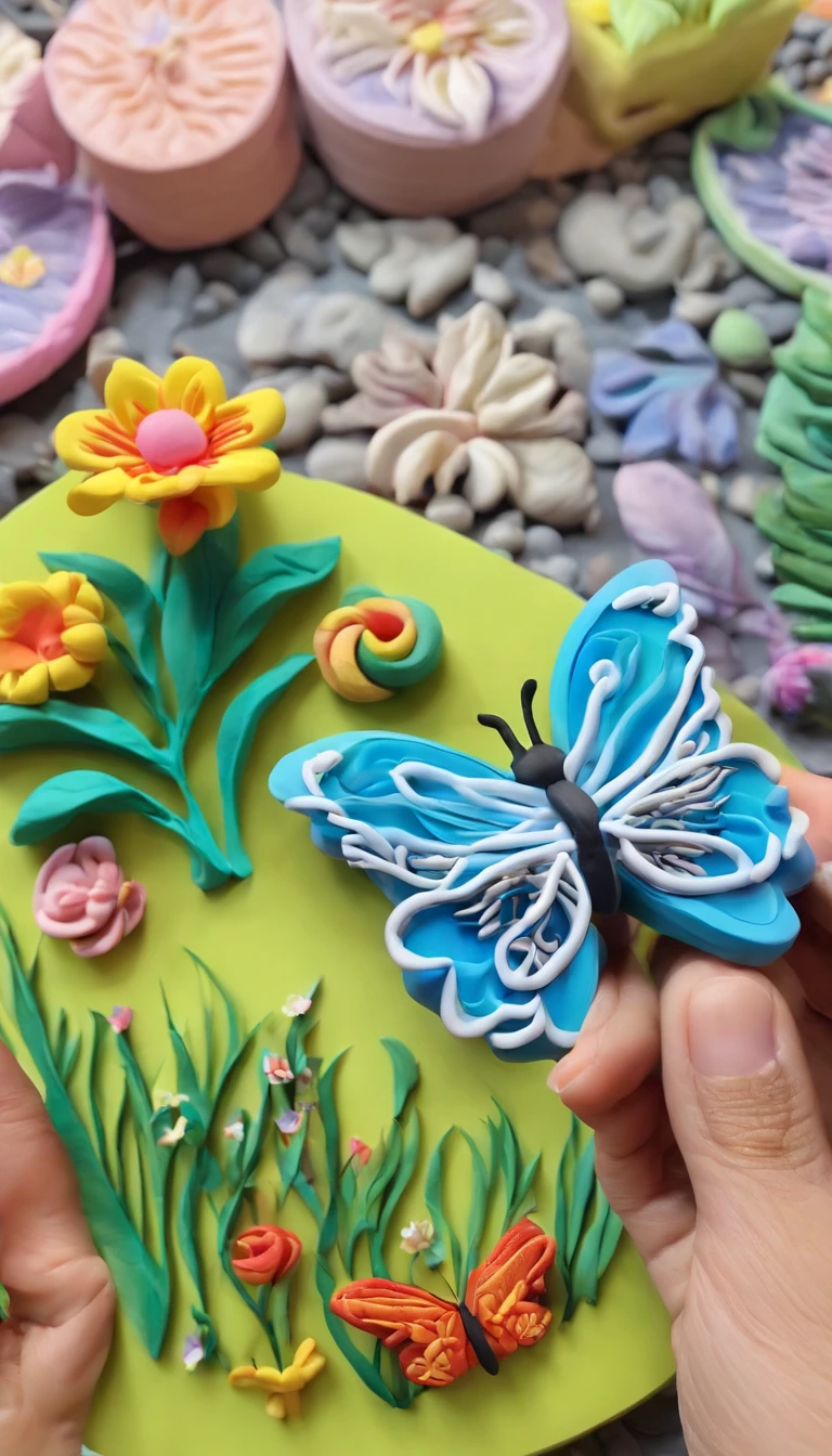 Beautiful energy art that gives power to those who see it。Landscape Images。butterflies dancing on the riverside。Fantastical。Dreamy。Fantasia。