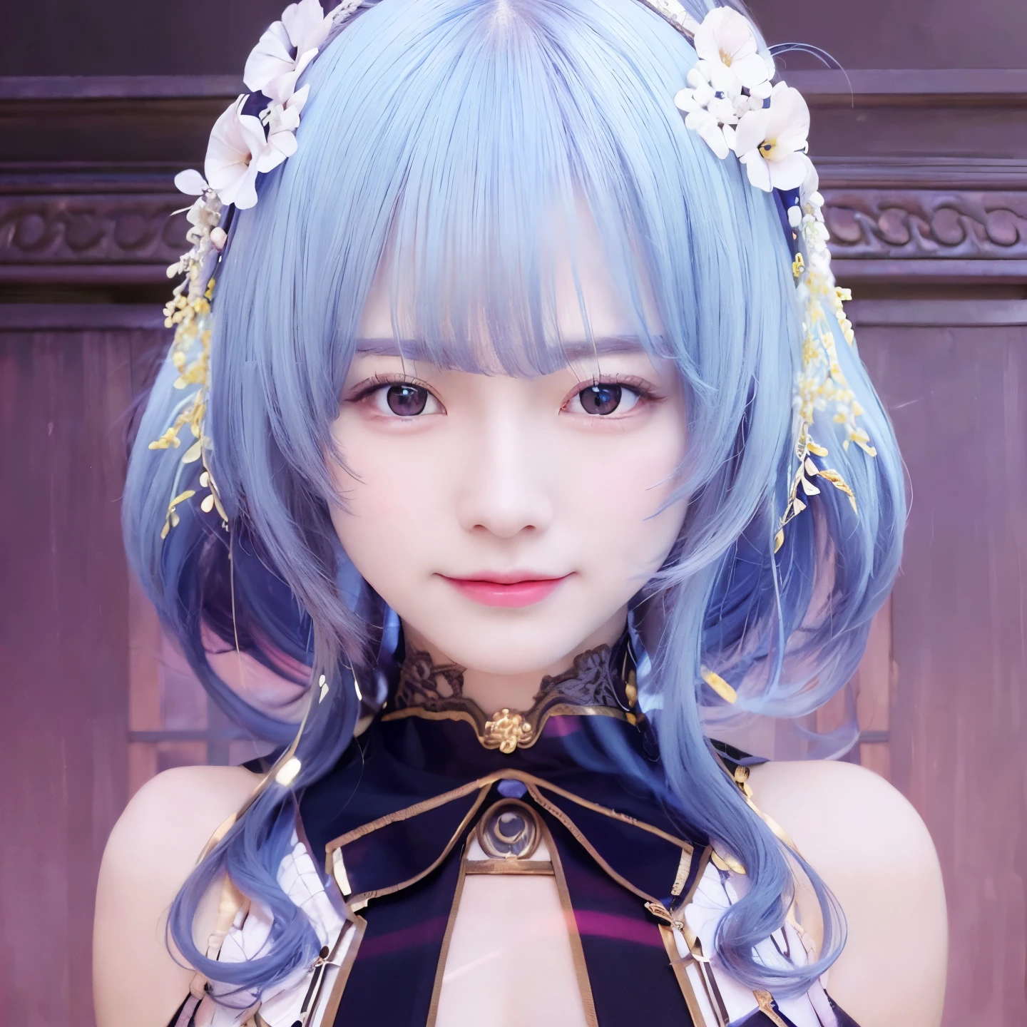 Best quality,masterpiece,ultra high res,(photorealistic:1.4),xiuxian,weapon,Detailed face,, 1girl,solo,weapon,cleavage,(magic circle:1.2),xiuxian,upper body,Beautiful girl,full body,east asian architecture,sheath,architecture,