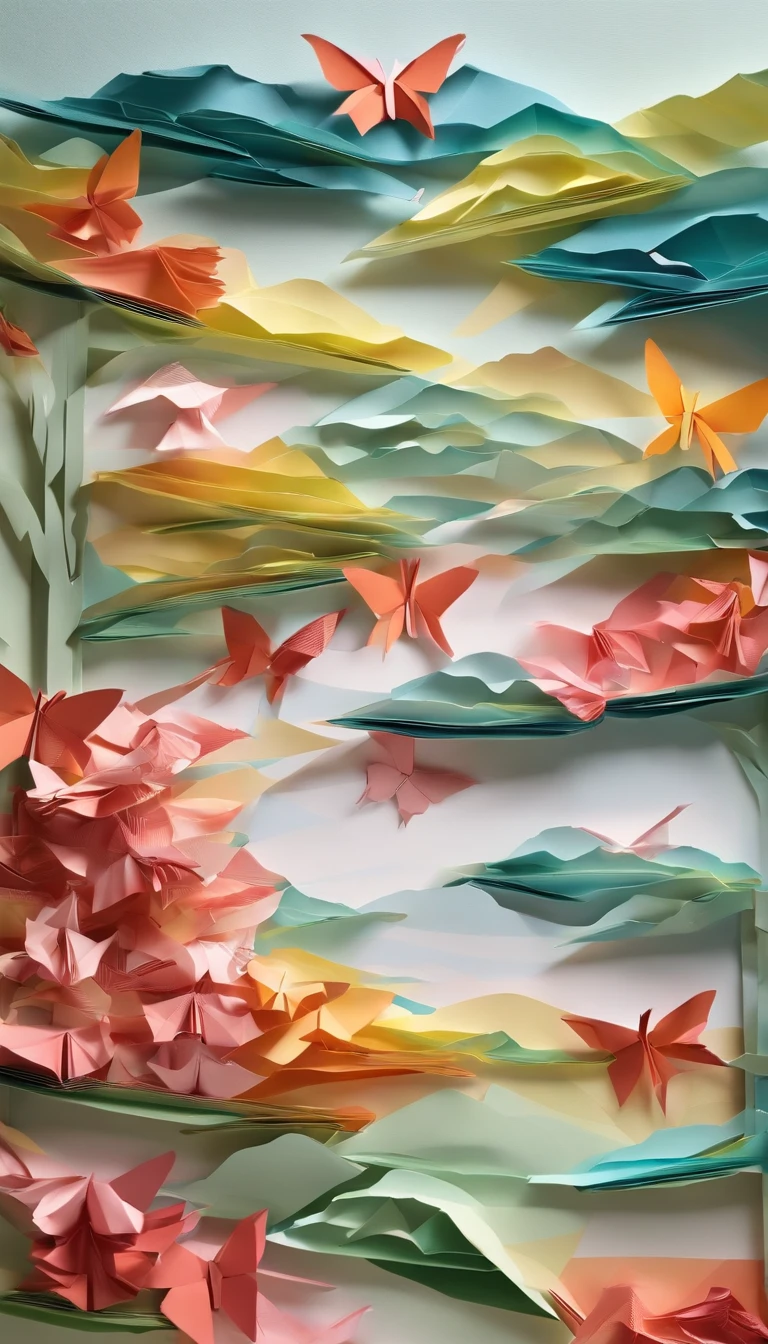 Beautiful energy art that gives power to those who see it。Landscape Images。butterflies dancing on the riverside。Fantastical。Dreamy。Fantasia。