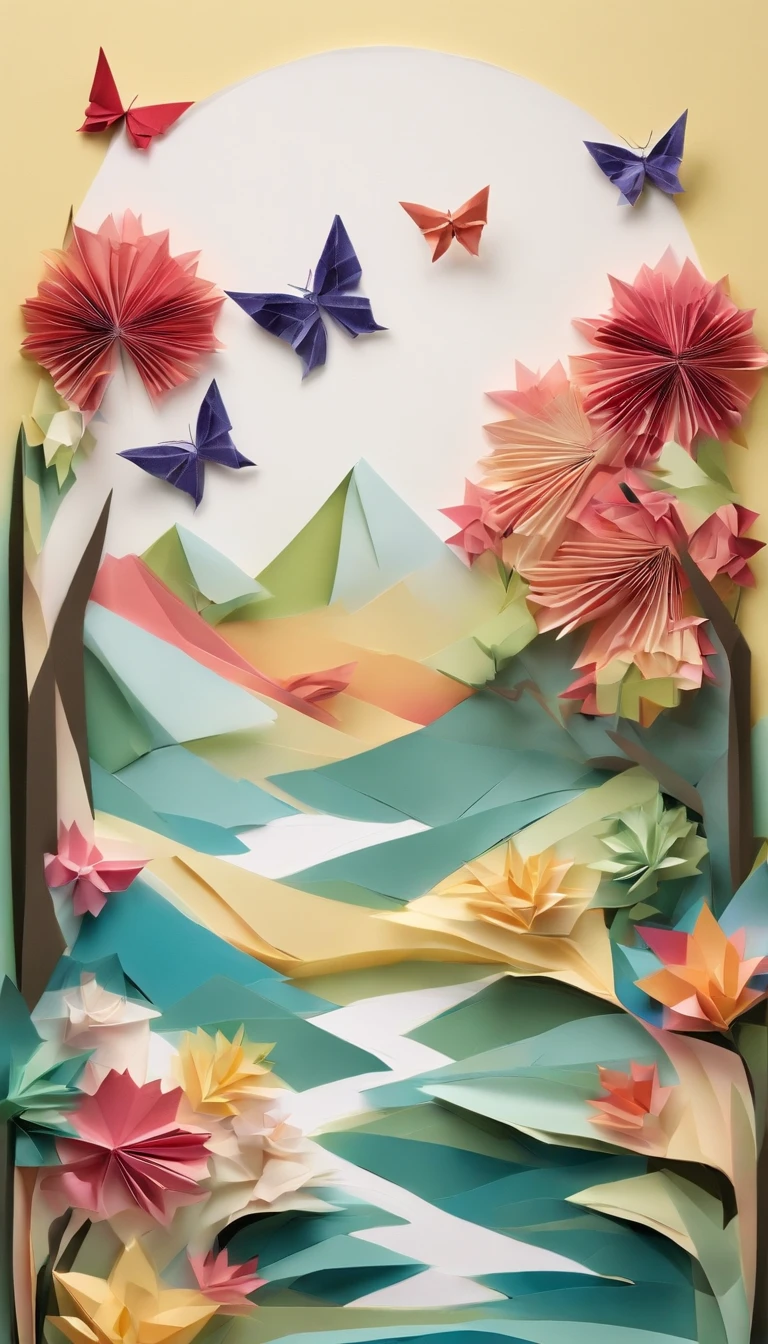 Beautiful energy art that gives power to those who see it。Landscape Images。butterflies dancing on the riverside。Fantastical。Dreamy。Fantasia。