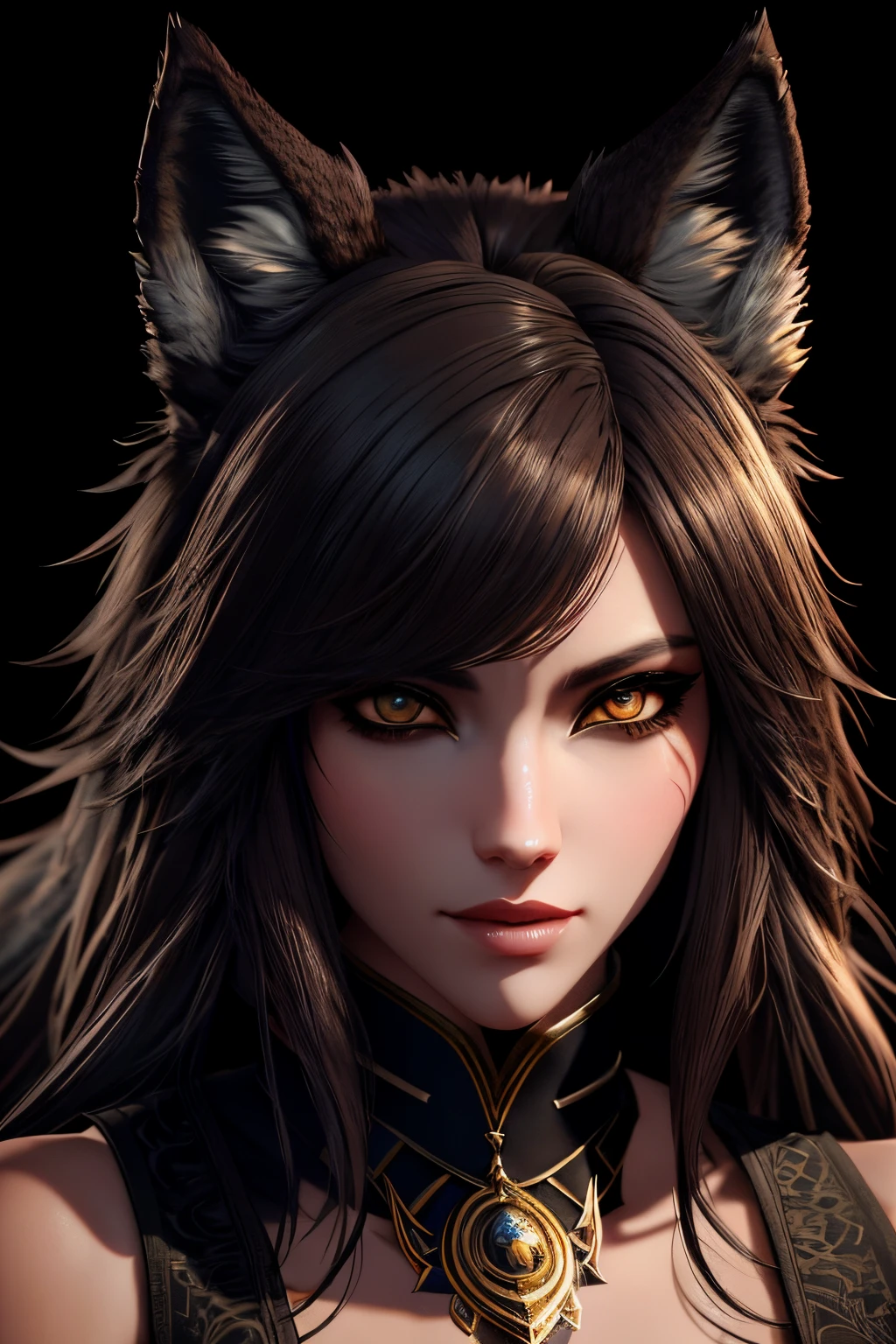 （（A wolf,））， wolf fur, cat eyes，cg，game，artstation style，pinterest，）full shot，anthropomorphic expressions, rich colors, exquisite details, masterpiece, realistic，artsation, cg, realistic, Unreal Engine , real light and shadow, beautiful rich colors, amazing details, high quality，a pair of ears
