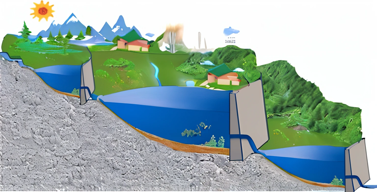 Upper Yellow River,Cascade reservoir group,3D stereogram