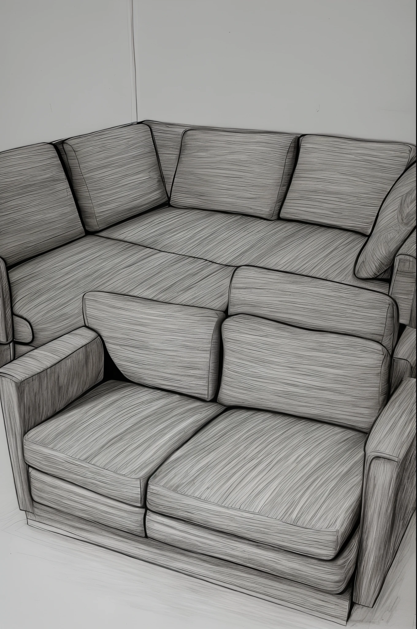 Modular sofa hand drawing