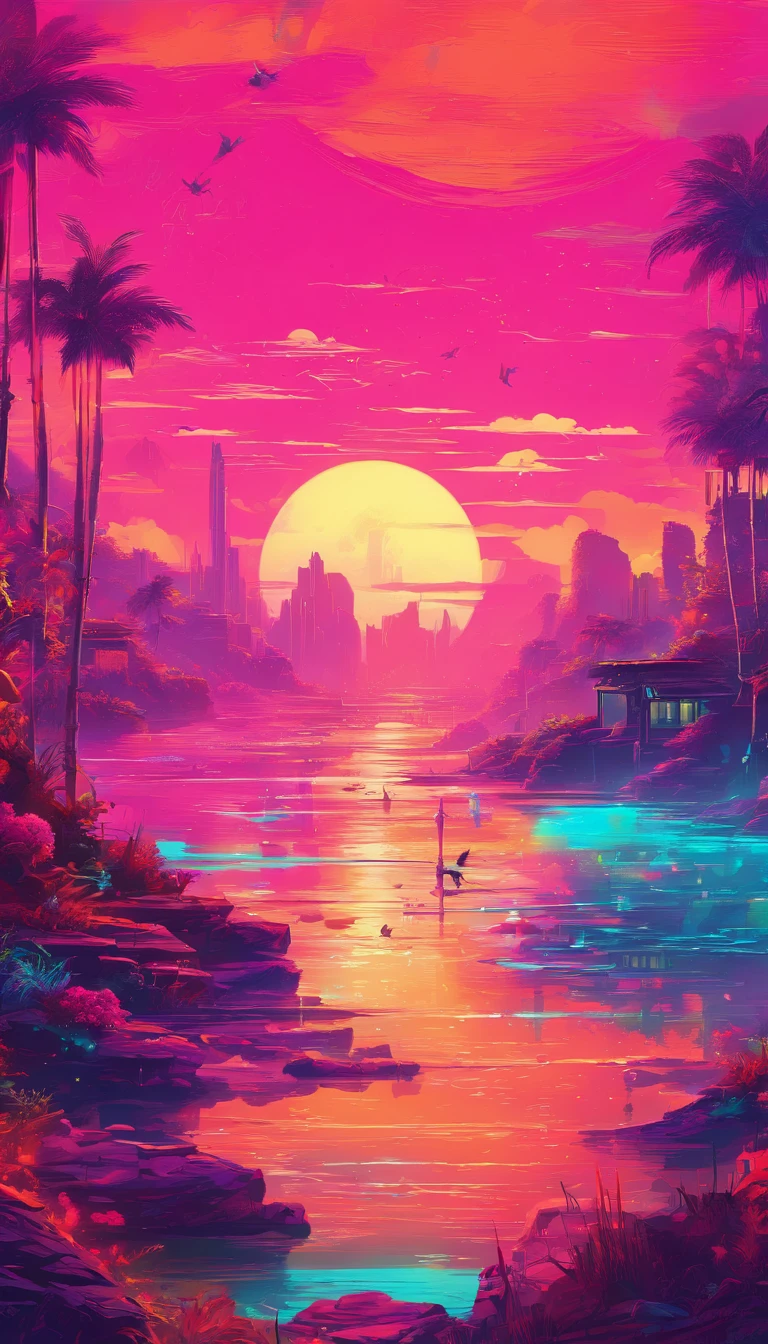 Beautiful energy art that gives power to those who see it。Landscape Images。butterflies dancing on the riverside。Fantastical。Dreamy。Fantasia。