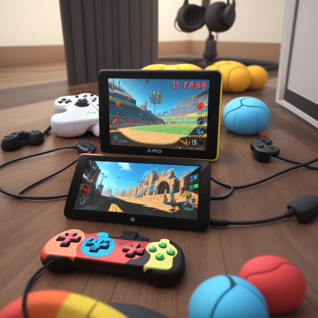 3d colorful game controller