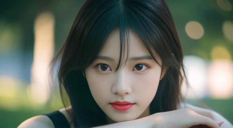 8k, RAW photo, best quality, masterpiece, high detail RAW color photo, professional photograph, (realistic, photorealistic:1.37), (high detailed skin:1.2), high resolution, beautiful detailed eyes, (hard focus:1.4), (sharp focus:1.4), 1girl in athletic wear, yoga mat under arm, peaceful park, early morning, dew on grass, serene start to day, bokeh, lens flare, (vignette:0.8), dramatic lighting, cinematic lighting, back light, professional lighting, physically-based rendering, ulzzang-6500-v1.1, pureerosface_v1
