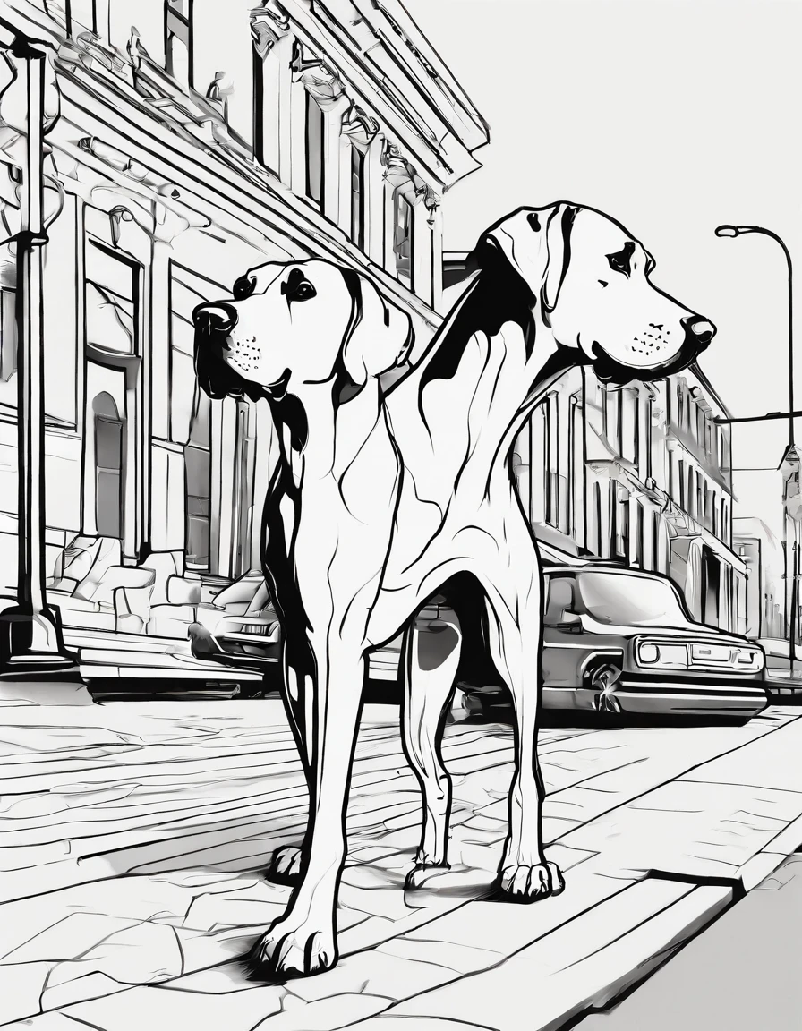 Great Dane on the street