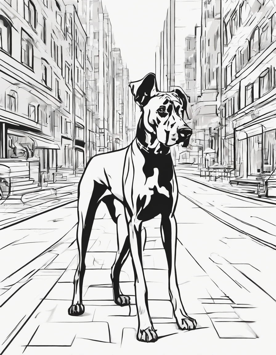 Great Dane on the street