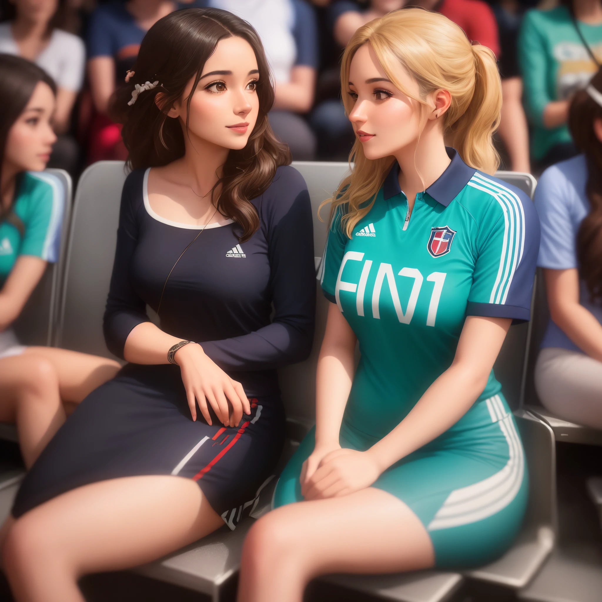 there are two people sitting together at a sporting event, a picture by Amelia Peláez, instagram, happening, profile picture, audience selfie, 🌻🎹🎼, malika favre, profile image, in sao paulo, profile pic, photo portrait, gorgeous lady, smooth in _ the background, avatar image, behind the scenes, instagram picture