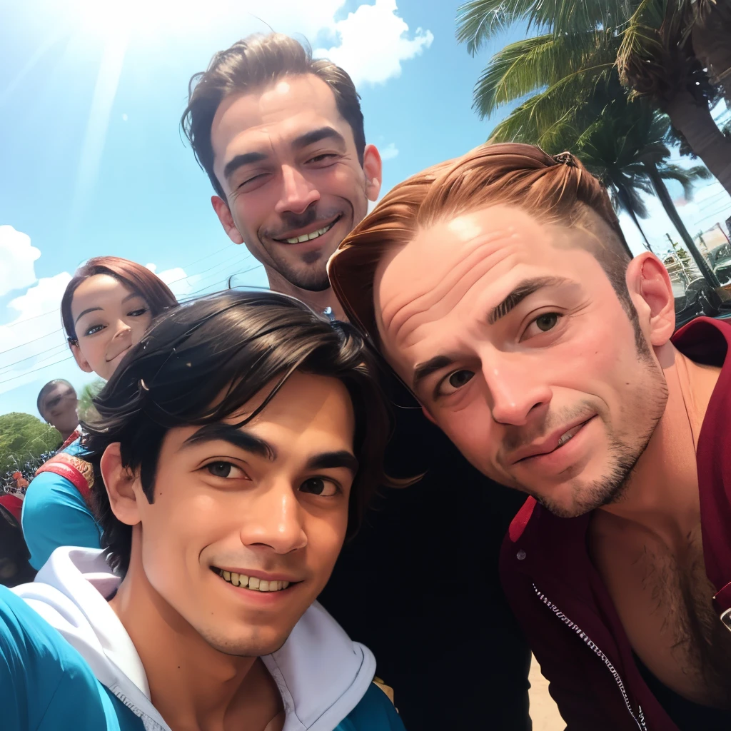Shanks selfie com amigos