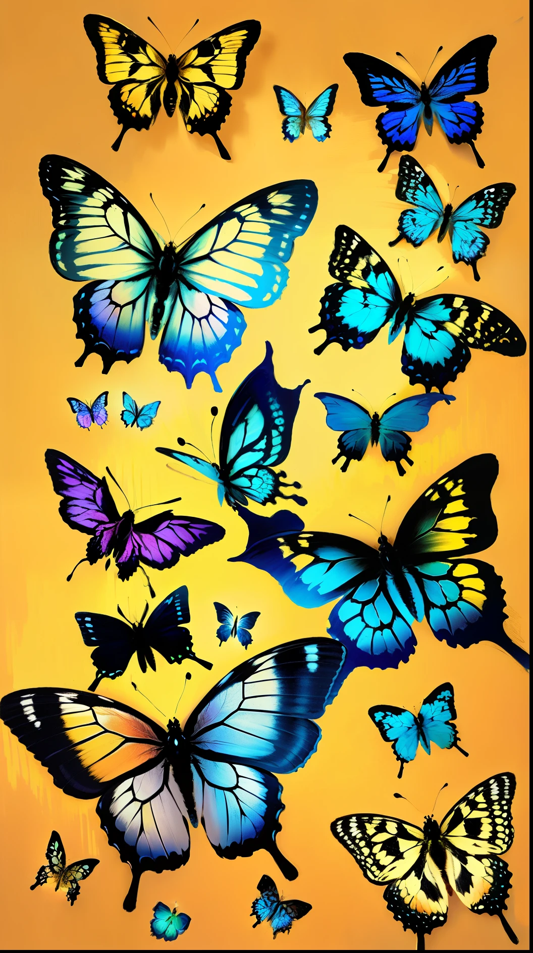 butterflies of various patterns々
