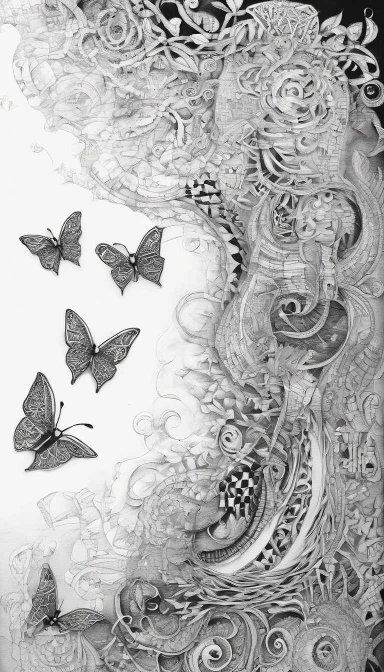 Beautiful energy art that gives power to those who see it。Landscape Images。butterflies dancing on the riverside。Fantastical。Dreamy。Fantasia。