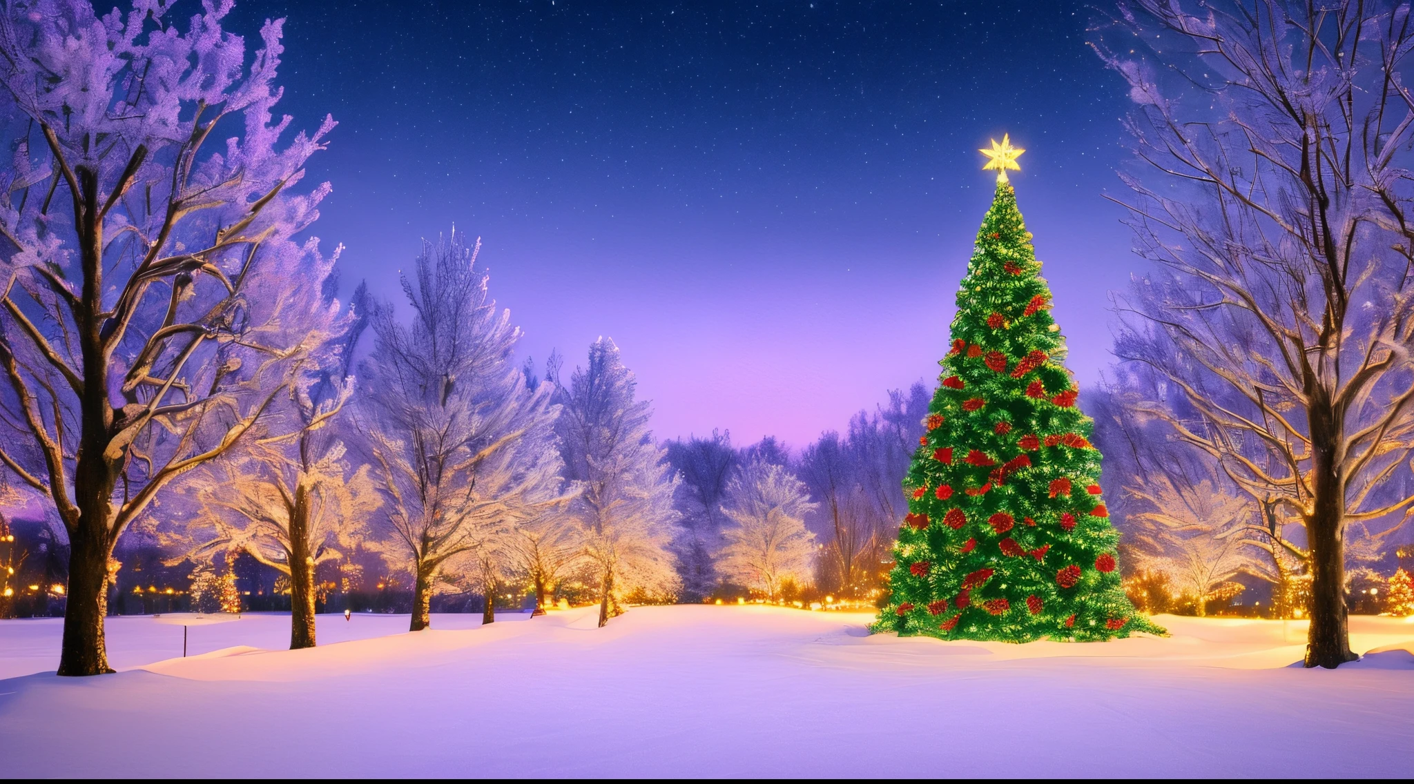 Lavender colored christmas winter wonderland background