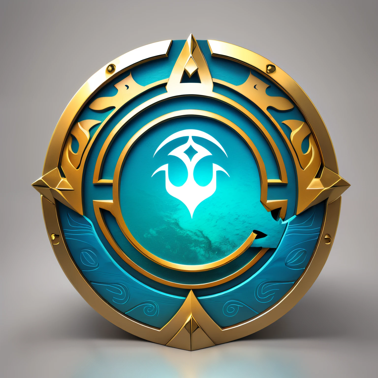 symbol representing the ocean,totem,Abstract symbols,solid color backdrop,